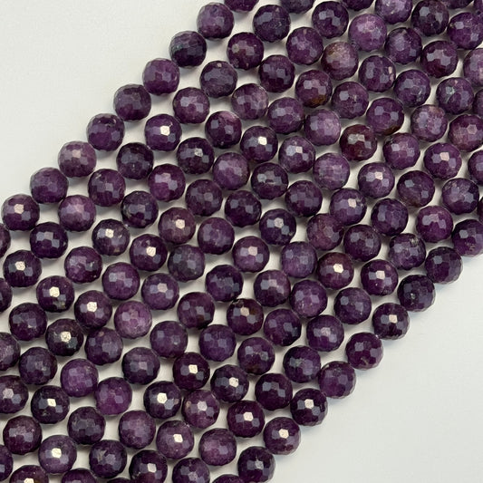Purple Sapphire Faceted Round Beads image 0