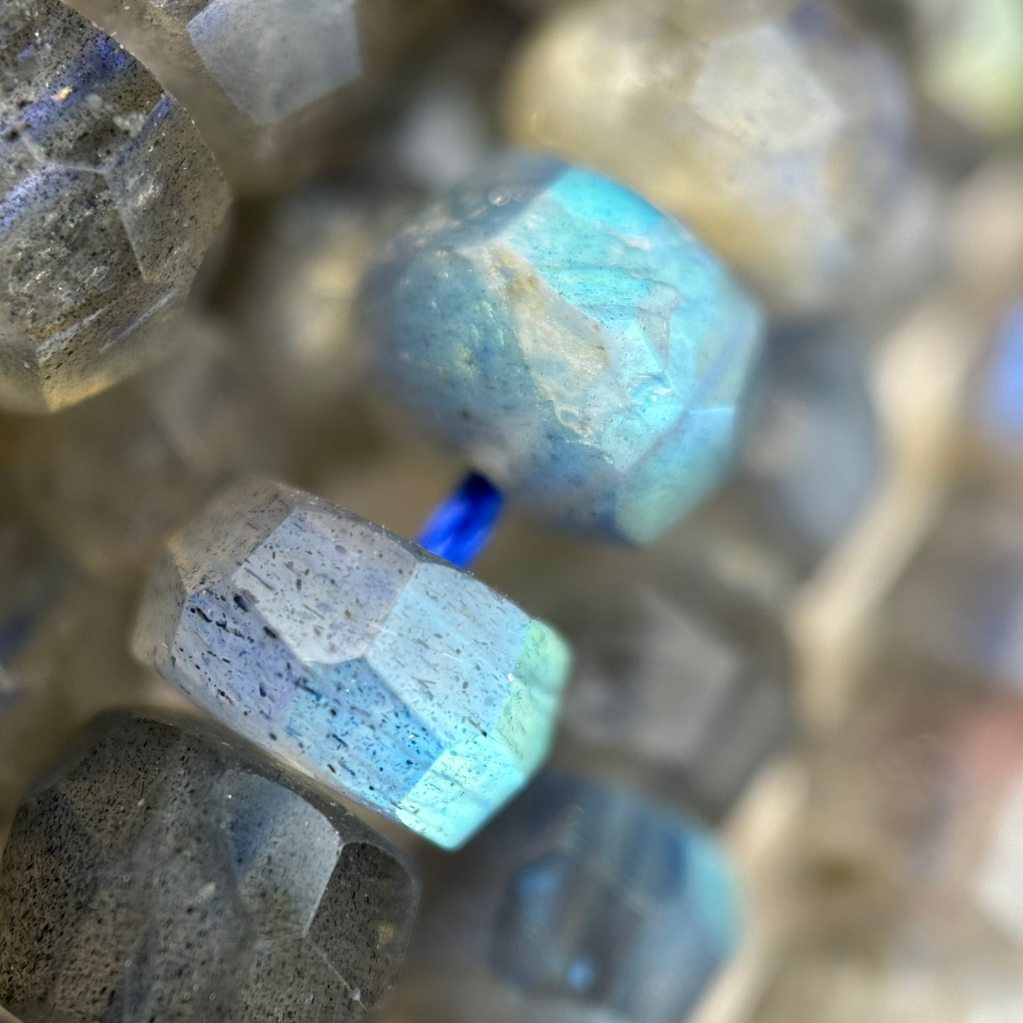 Labradorite Single Cut Faceted Rondelle Beads ( AA Quality) image 12