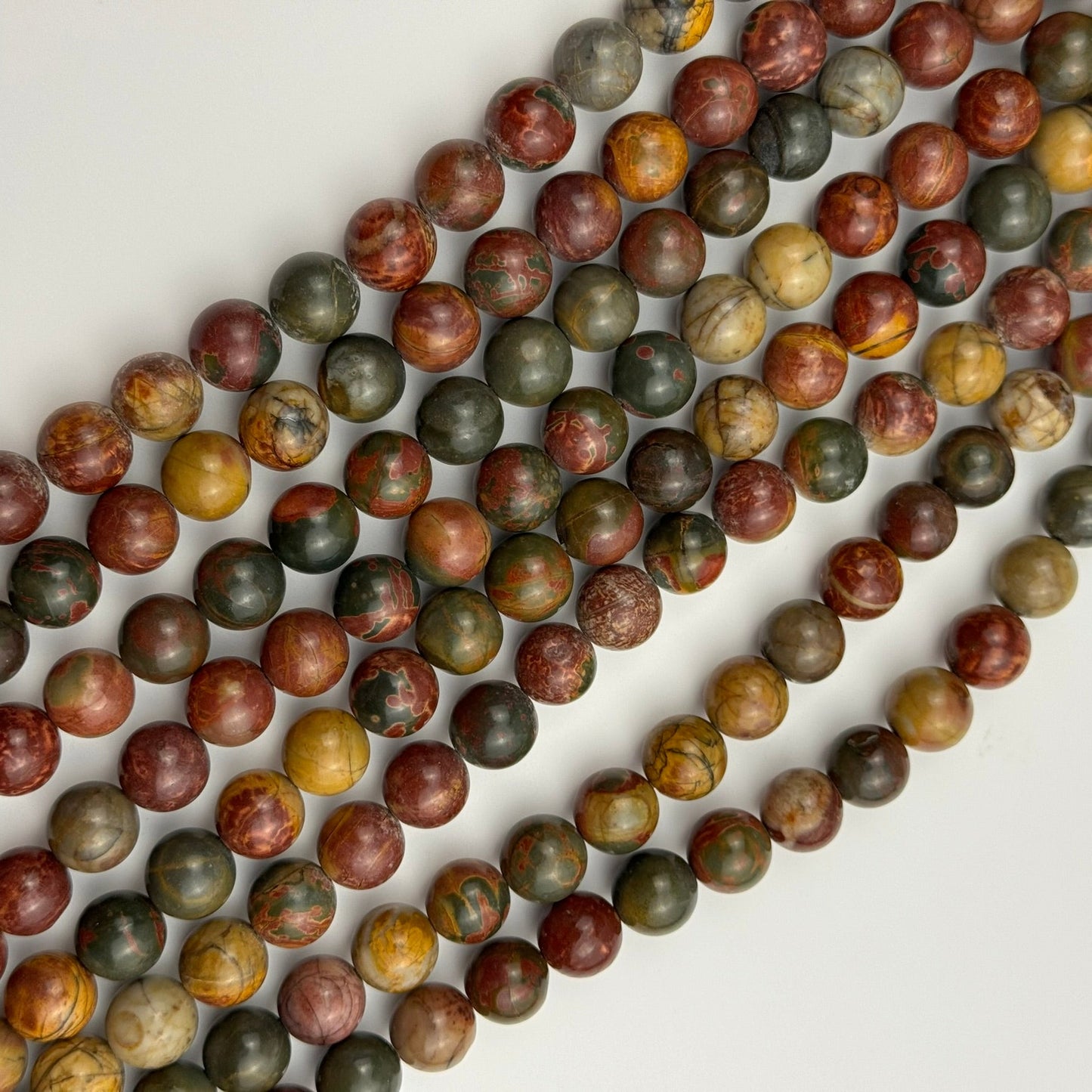 Red Picasso Jasper Polished Round Beads image 5