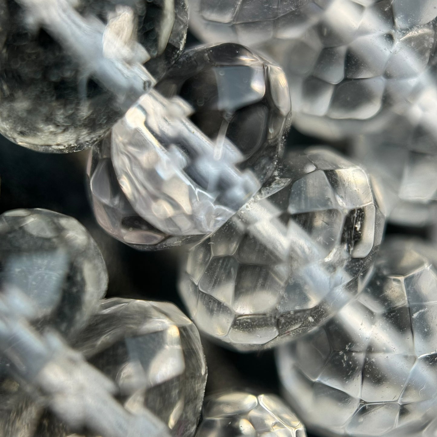 Faceted Clear Quartz Rondelle Beads image 5