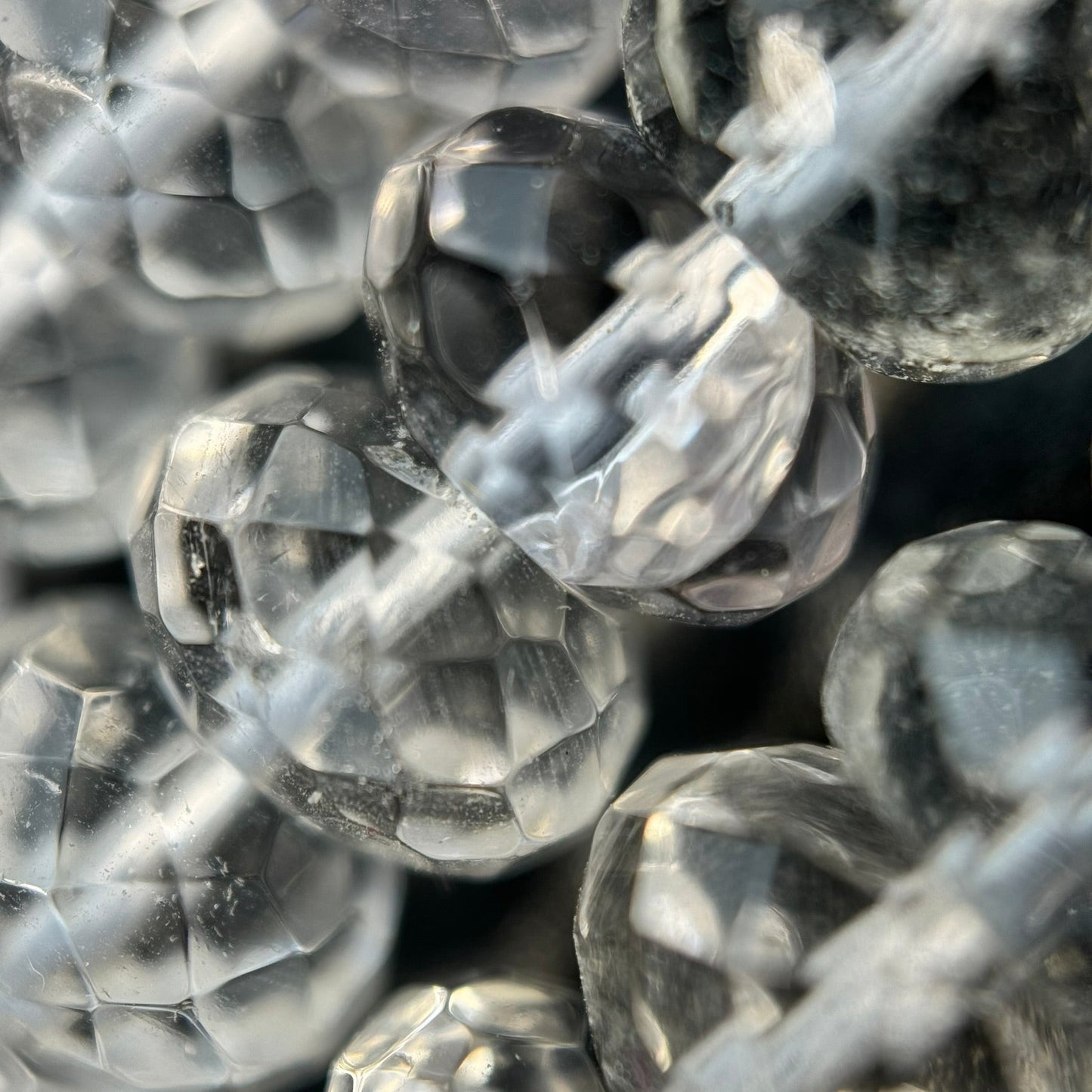 Faceted Clear Quartz Rondelle Beads image 5