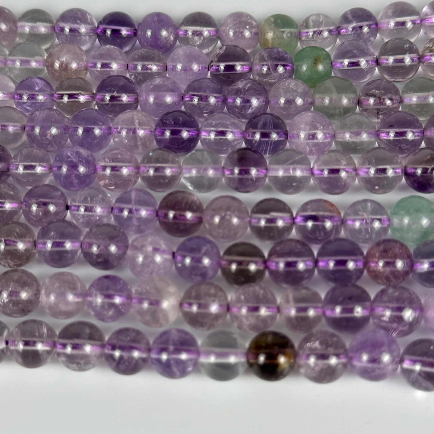 Amethyst +Plus Polished 8mm Round Beads image 4