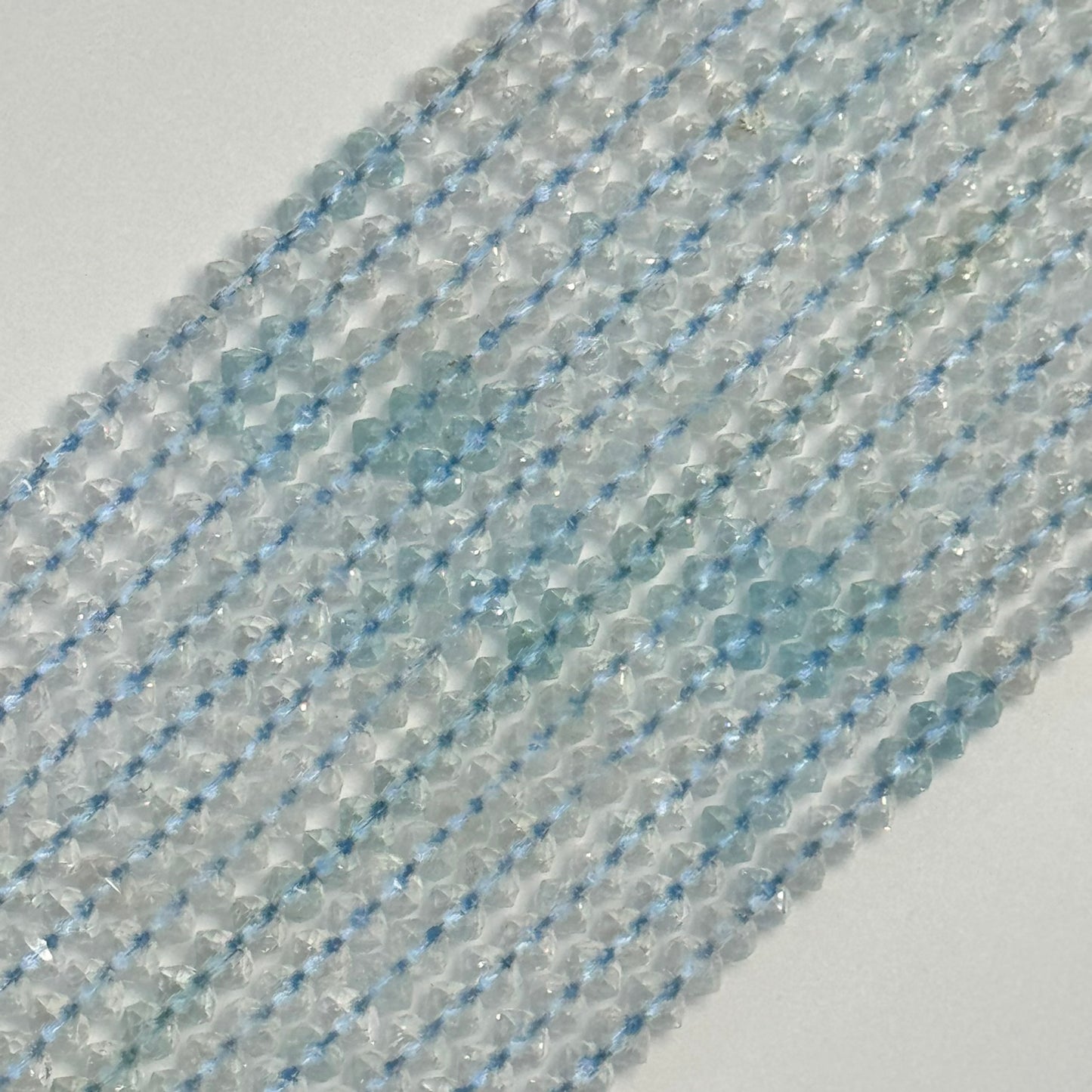 Faceted Topaz Diamond Cut Rondelle Beads (6x4mm) image 3