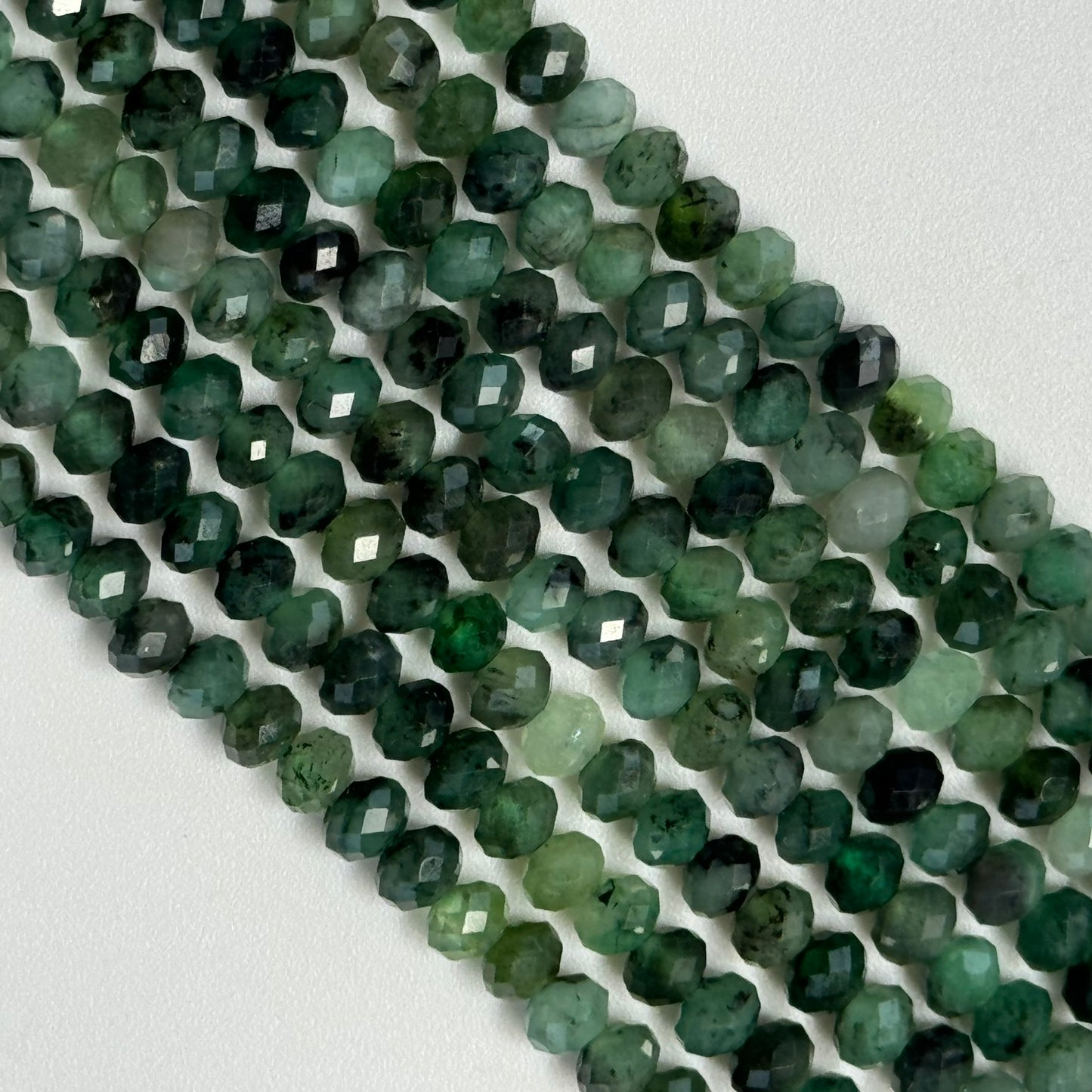 Emerald Faceted Rondelle Beads image 6
