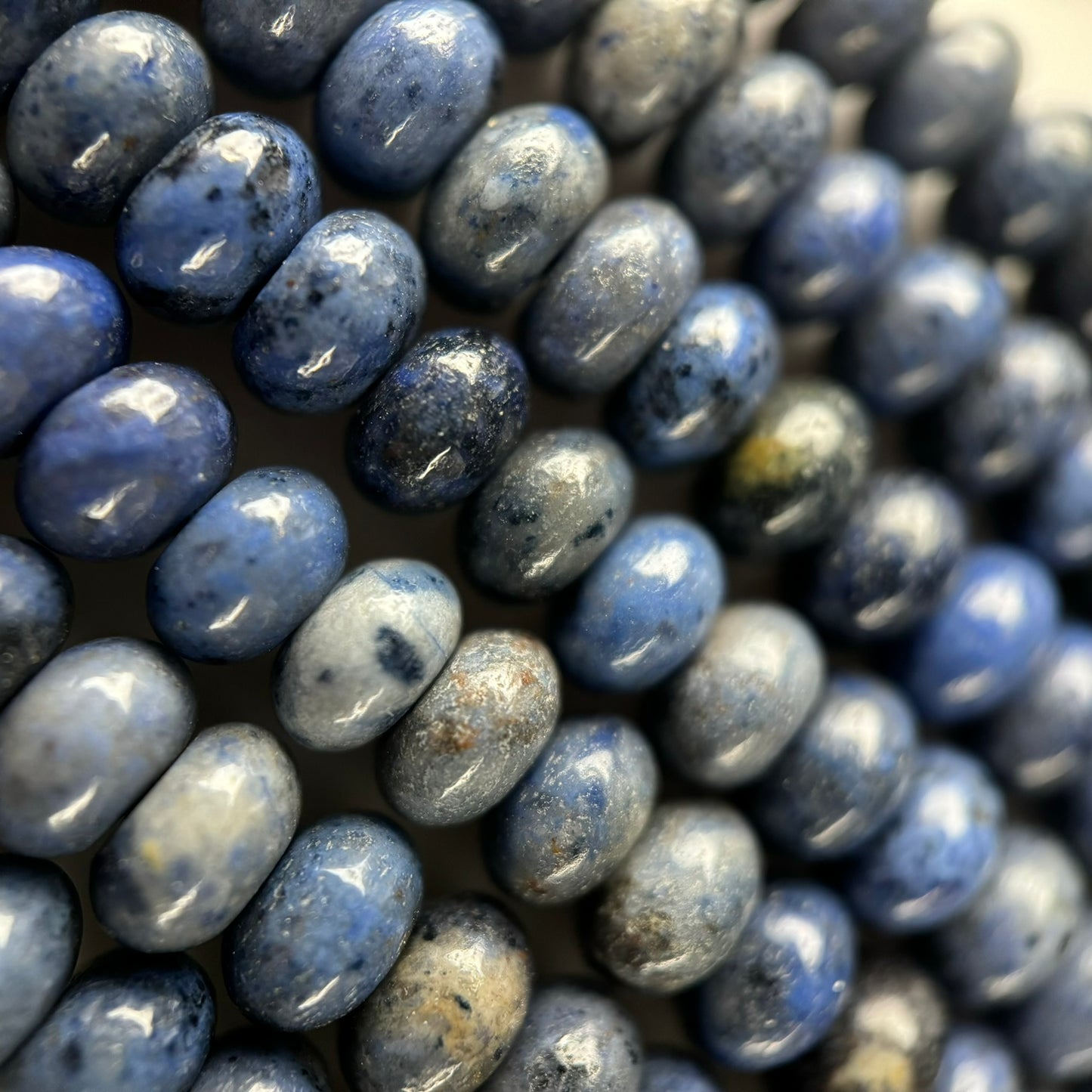 Dumortierite Rondelle Polished Beads image 5