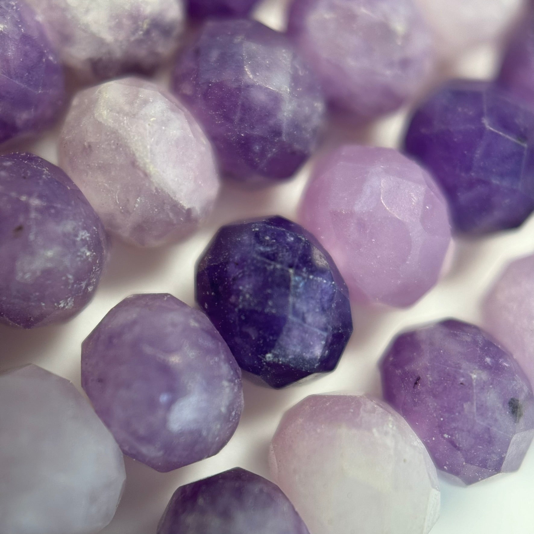 Lepidolite Faceted Rondelle Beads (A Quality) image 7