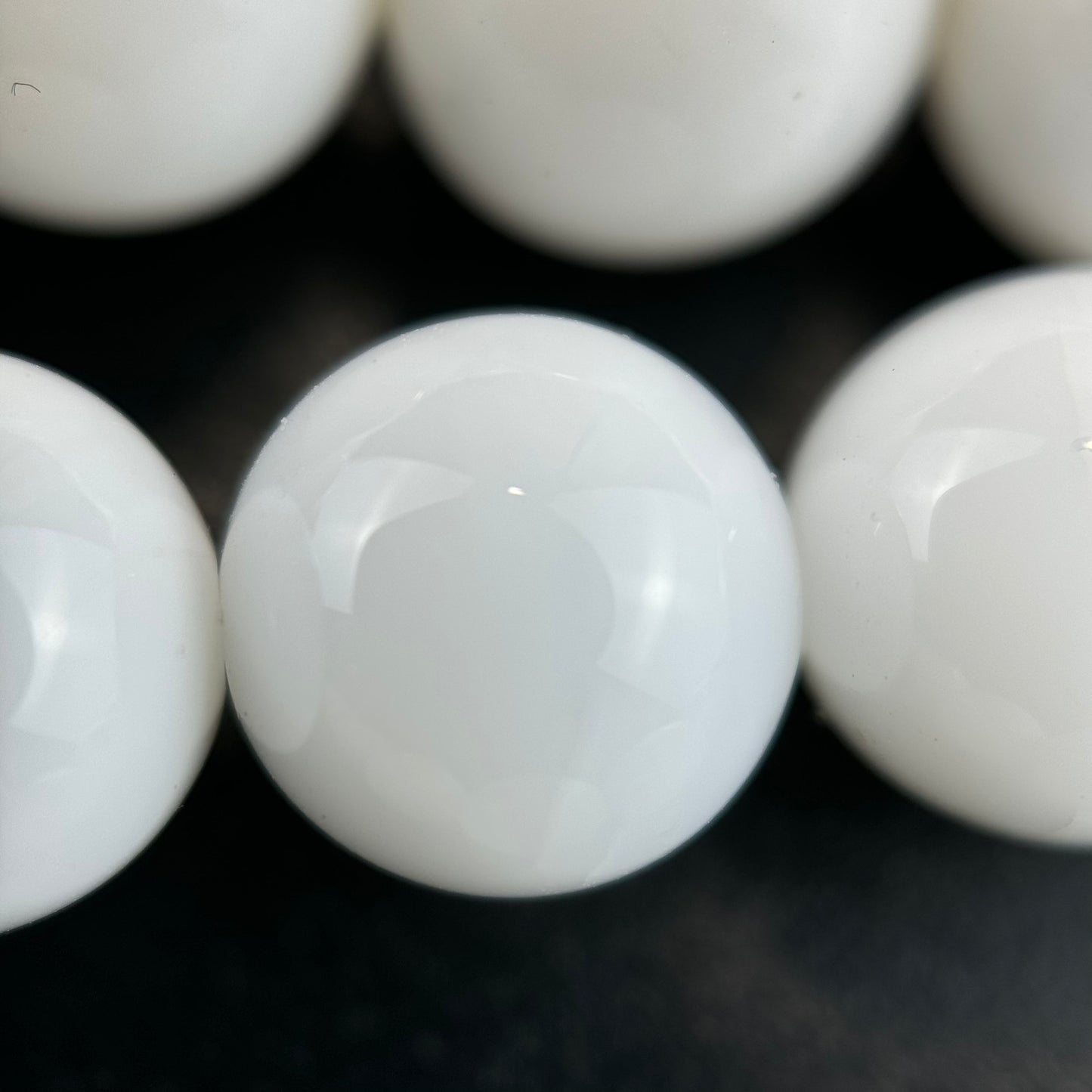 White Agate Polished Round Beads image 1