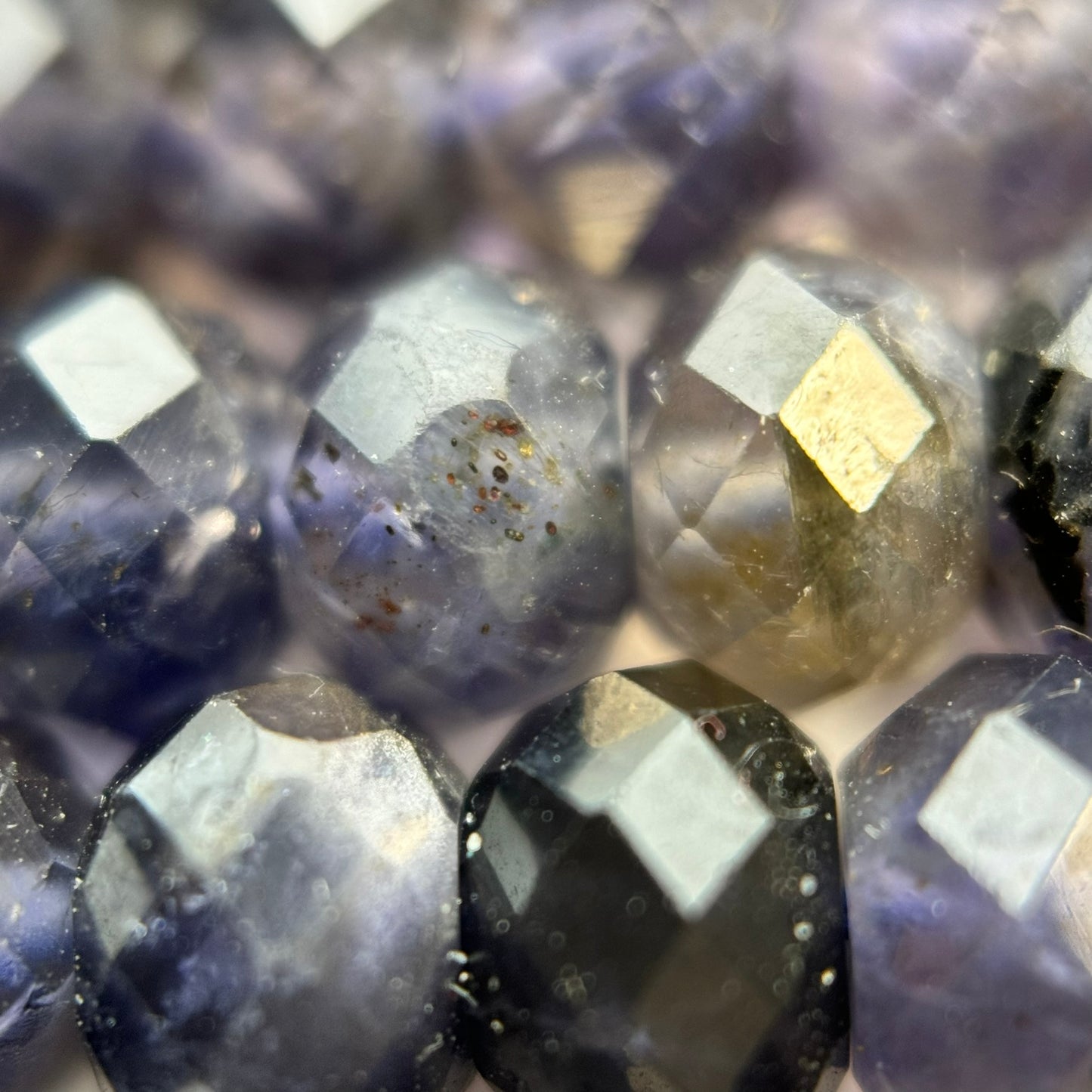 Iolite Rondelle Faceted Beads (6x4mm) image 2