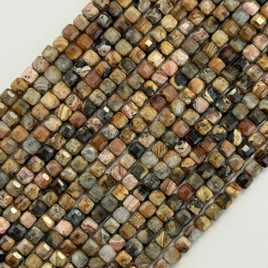 Rhodochrosite Square Beads