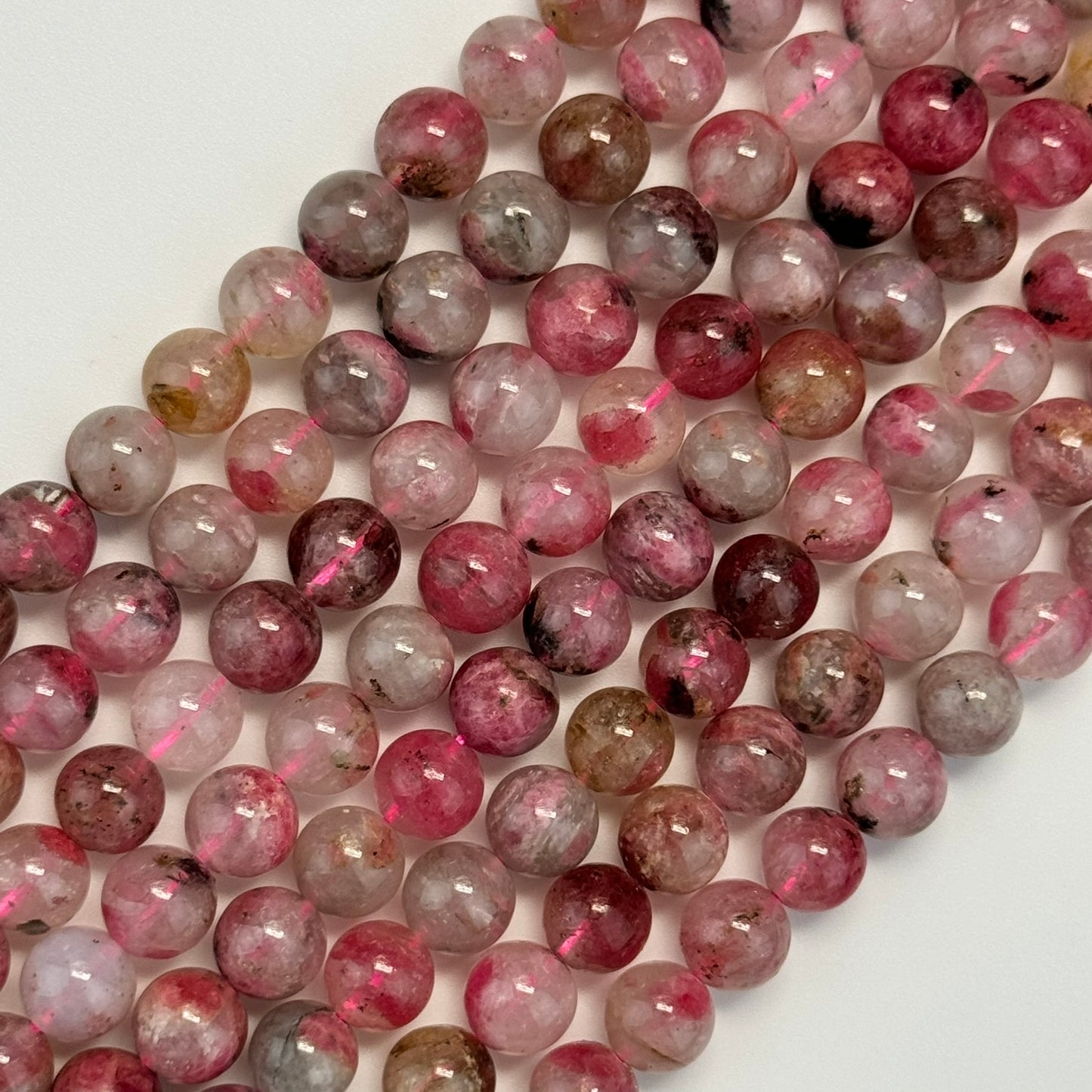 Sakura Rhodonite Polished Round Beads - Color A image 3