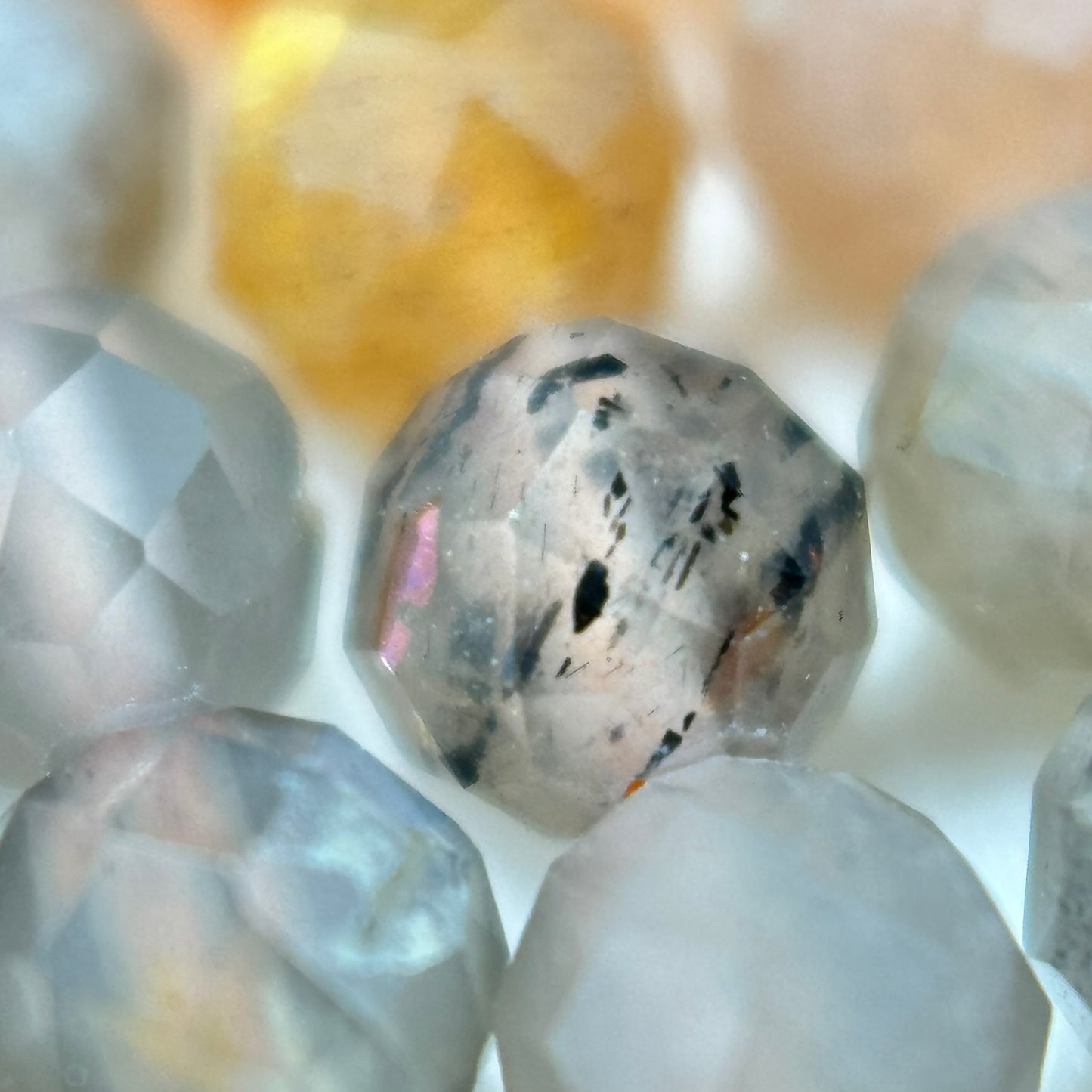 Moonstone Sunstone Faceted Round Beads image 7