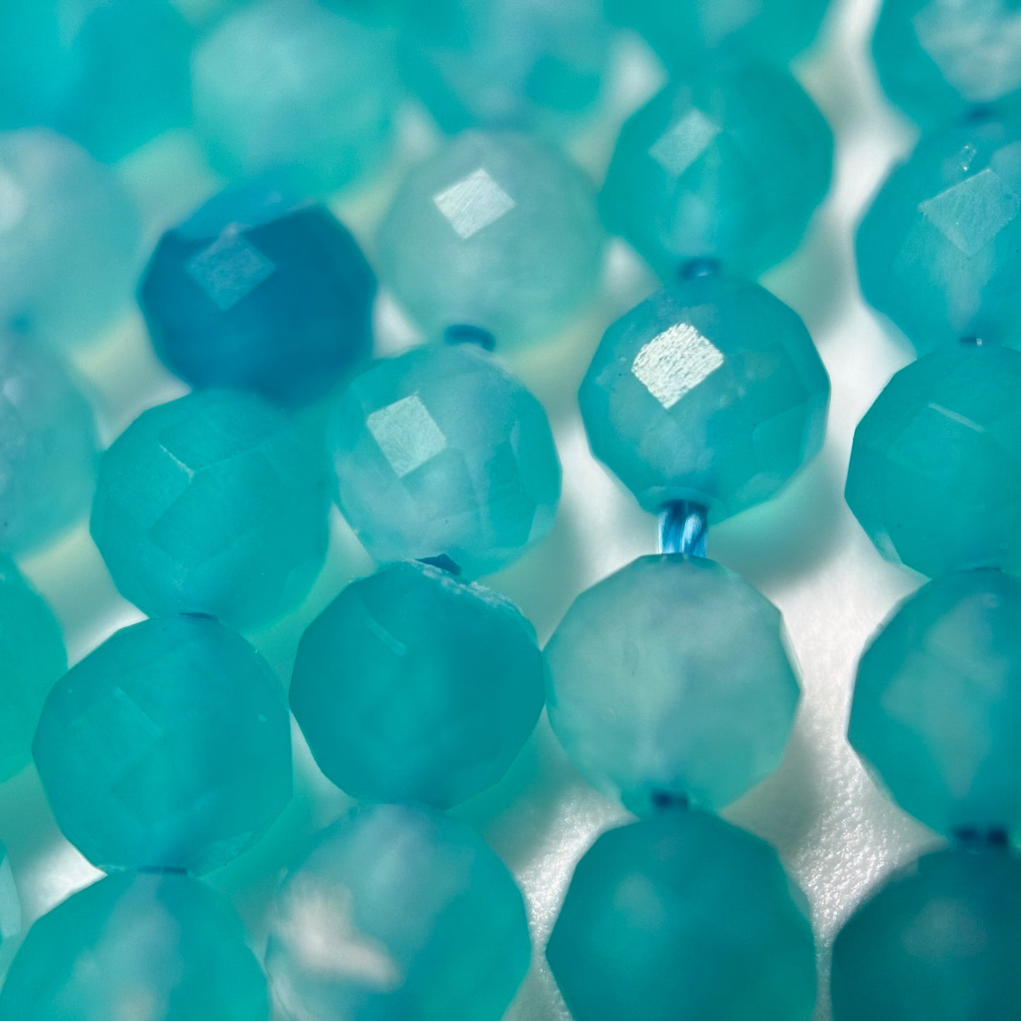 Amazonite AAAA Faceted Round Gemstone Beads image 1