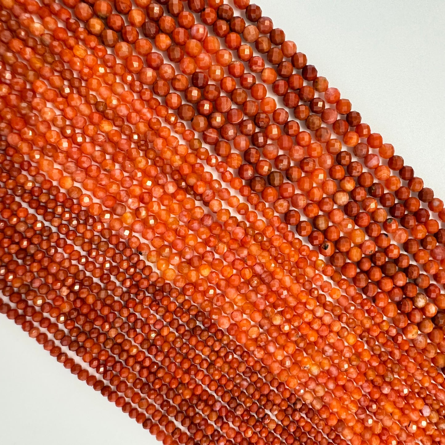 Orange Carnelian Faceted Round Beads 2.5-4mm image 1