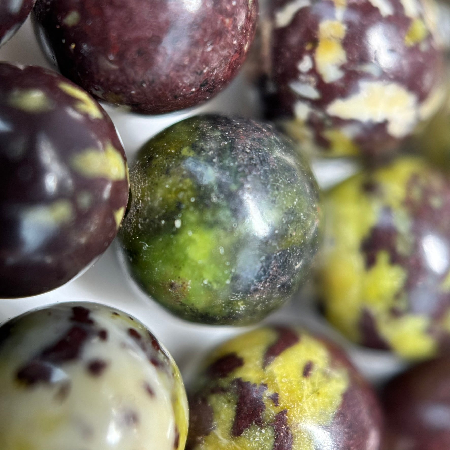 Purple Flower Jasper Polished Round Beads image 2