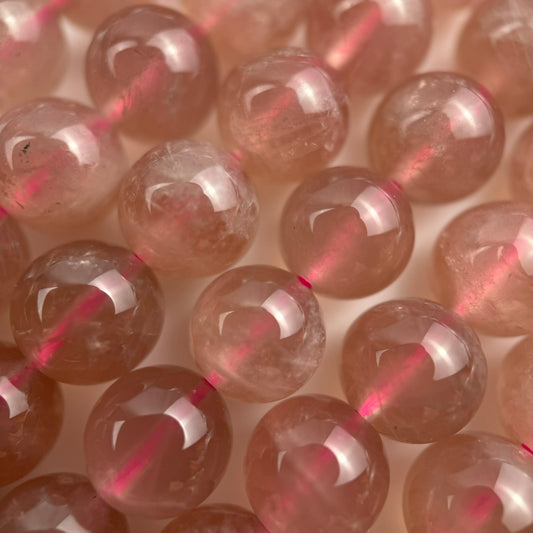 Madagascar Rose Quartz Polished Round Beads
