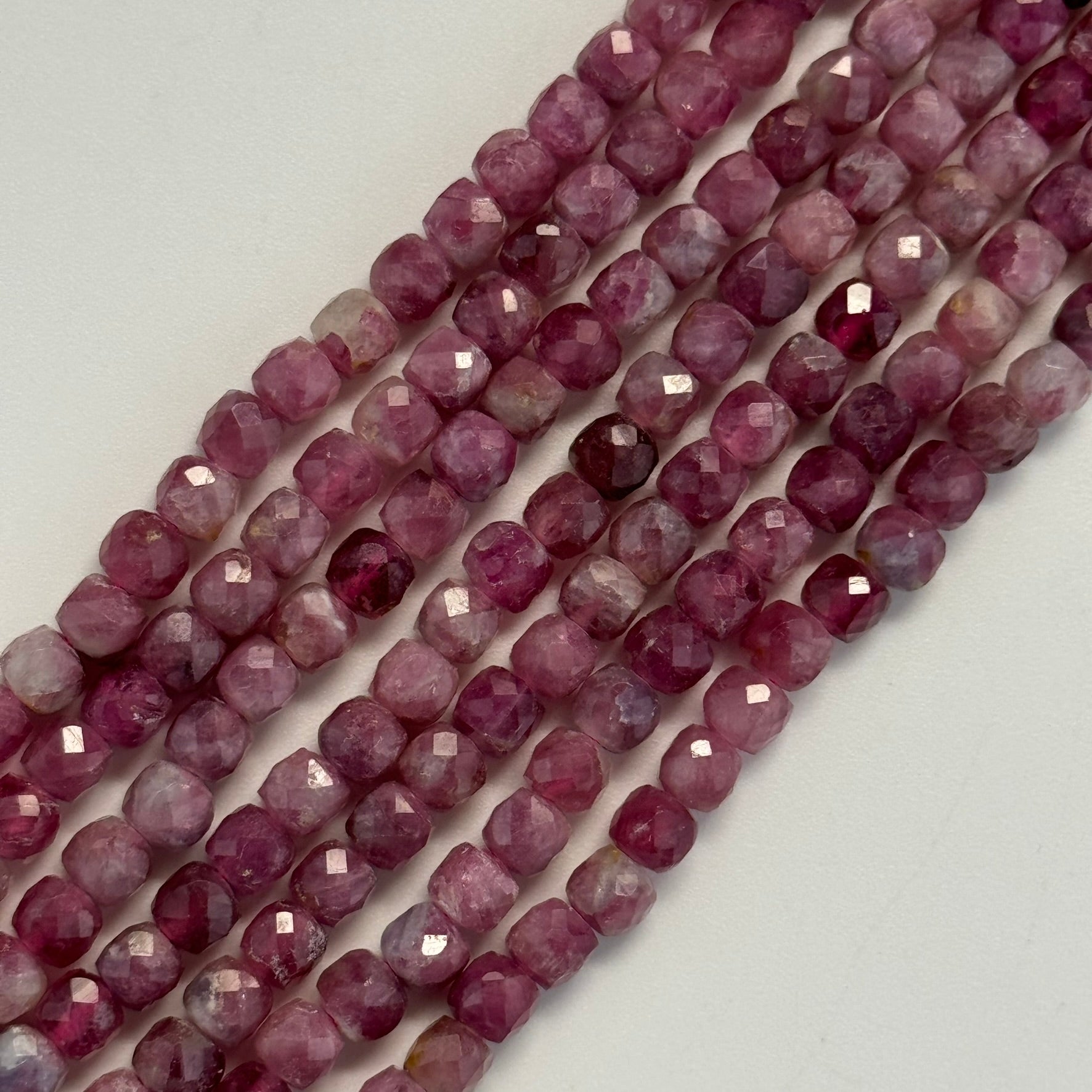 Pink Tourmaline Square Beads image 0