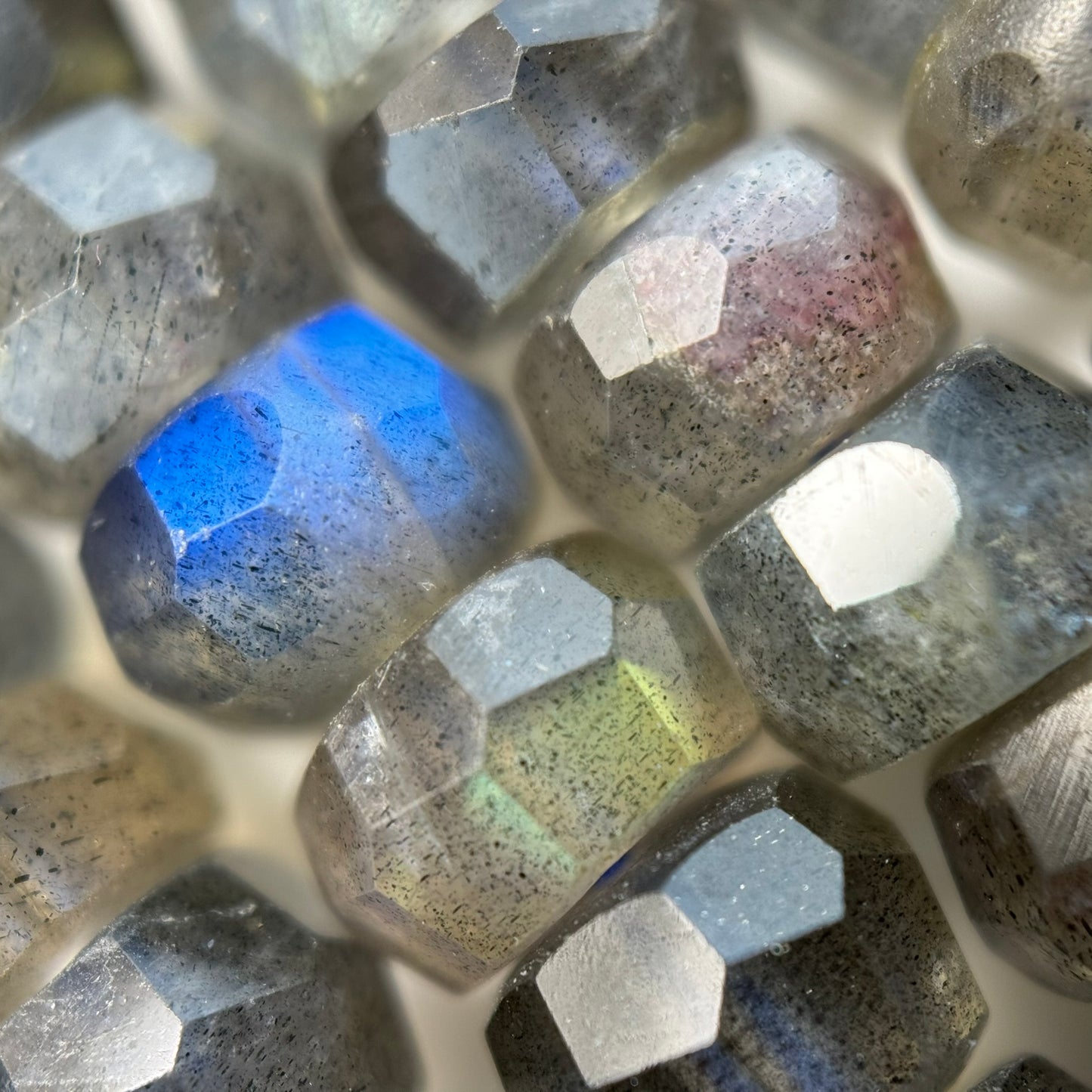 Labradorite Single Cut Faceted Rondelle Beads ( AA Quality) image 7