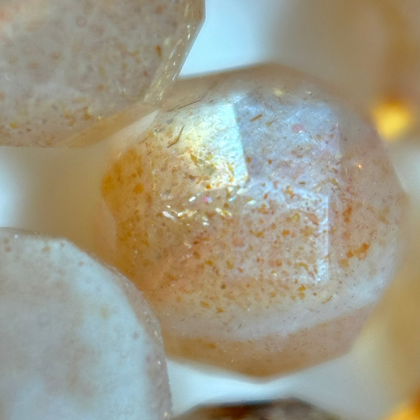 Sunstone Moonstone Faceted Round Beads image 12