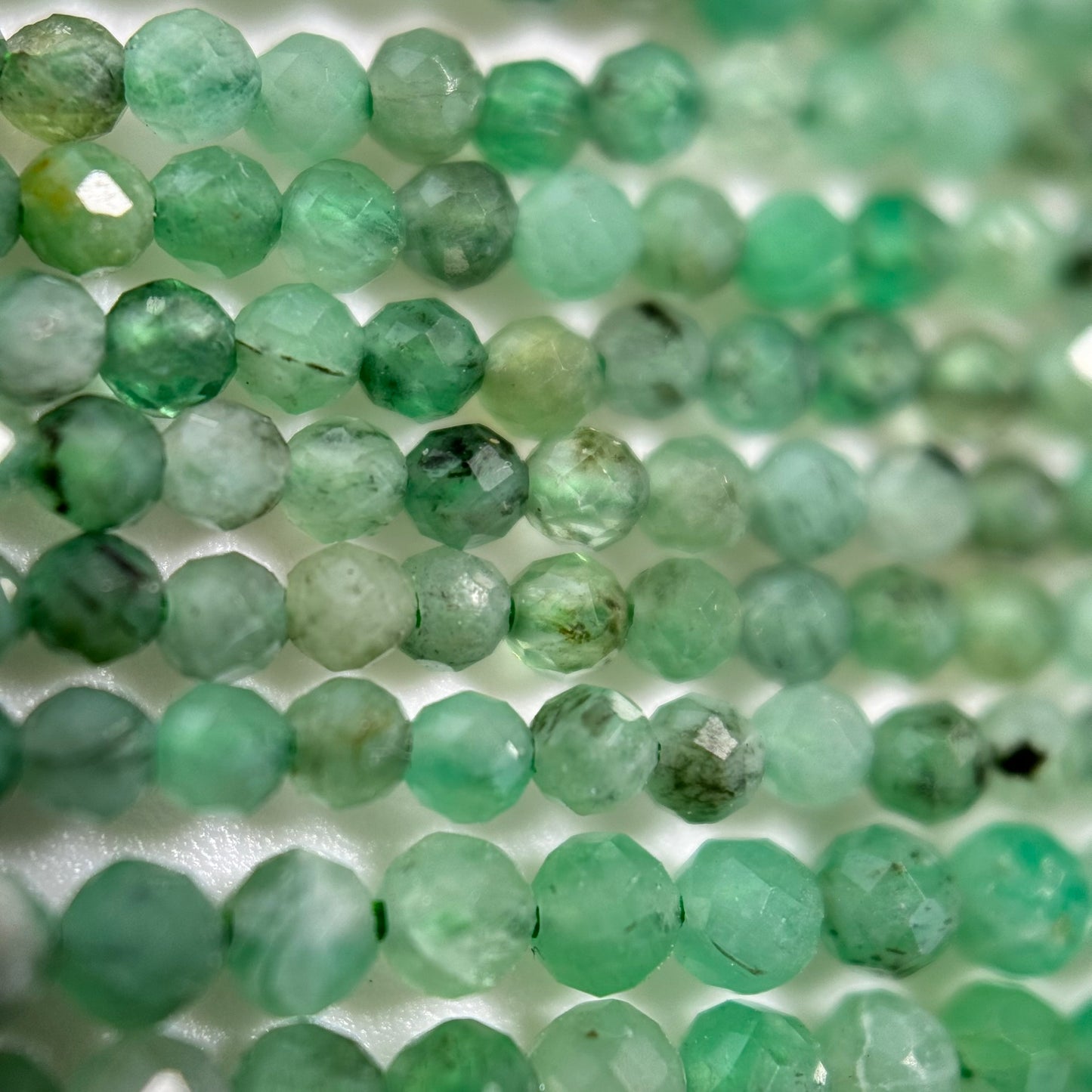 Emerald Faceted Round Beads image 6