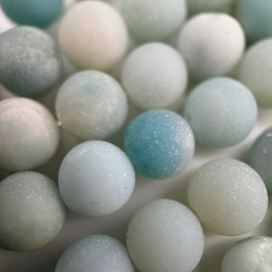 Jasper Ocean Frosted Round Matte Beads (AA Quality)