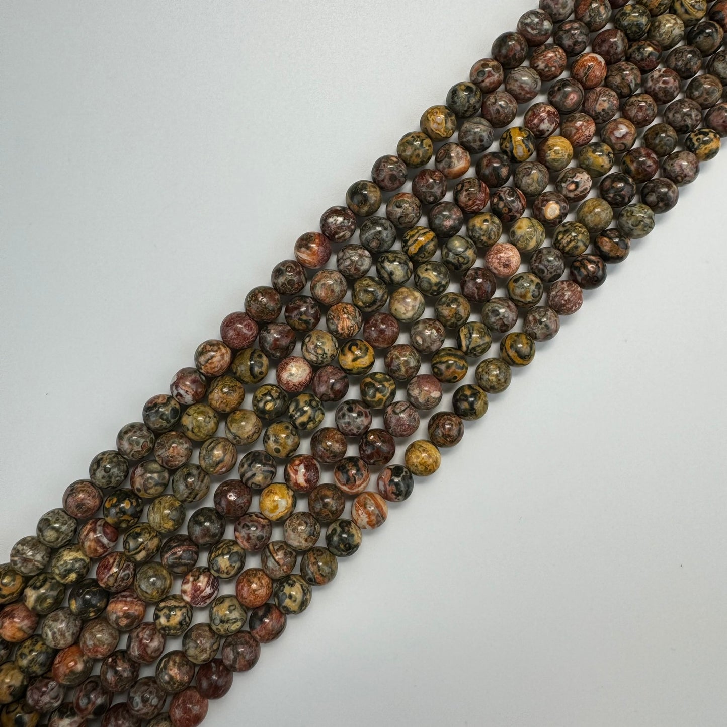Red Leopard Skin Jasper Polished Round Beads image 6