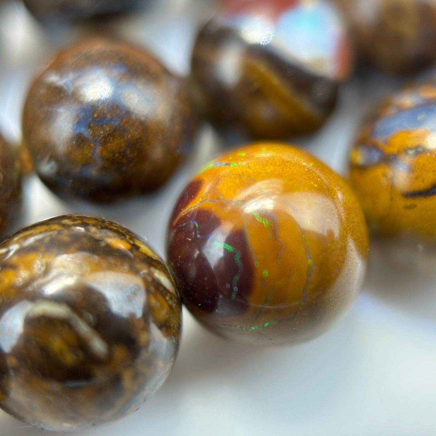 Australian AA Boulder Opal Polished Round Beads image 5