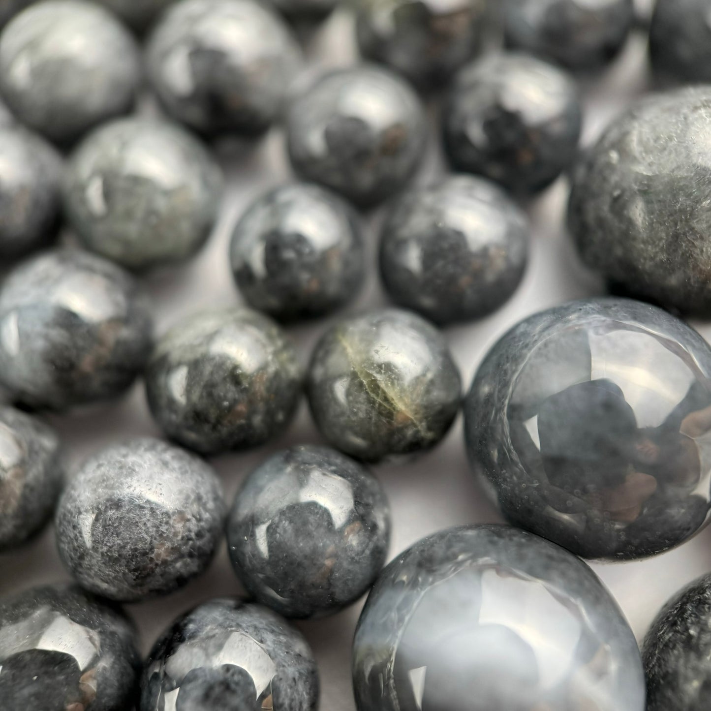 Burmese Black Jade AAA Polished Round Beads image 1
