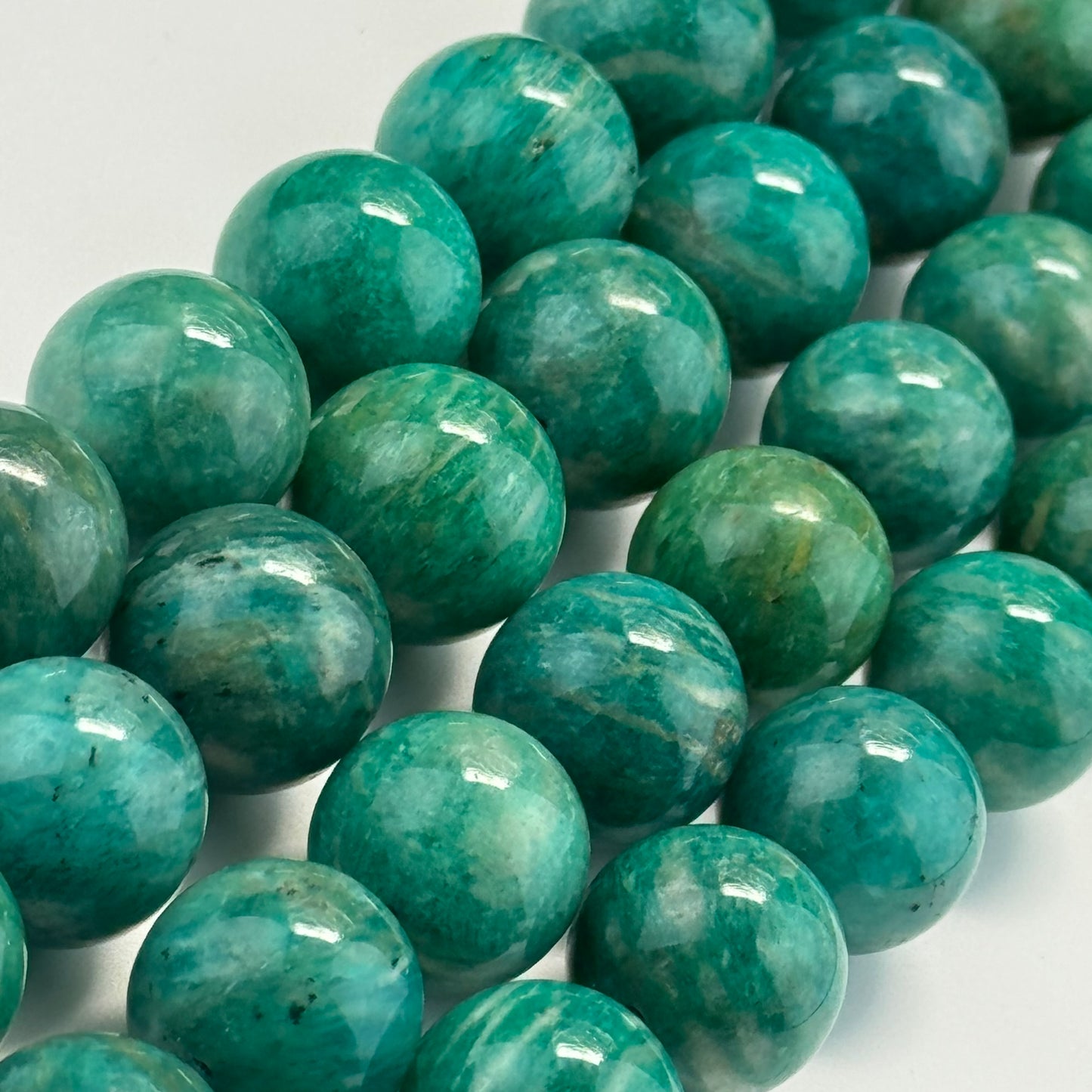 Brazilian Amazonite AAAA Polished Round Gemstone Beads image 2