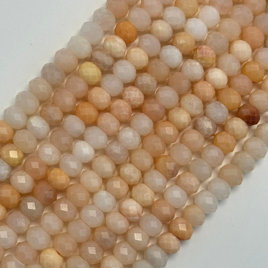 Orange Aventurine Quartz Faceted Rondelle Beads