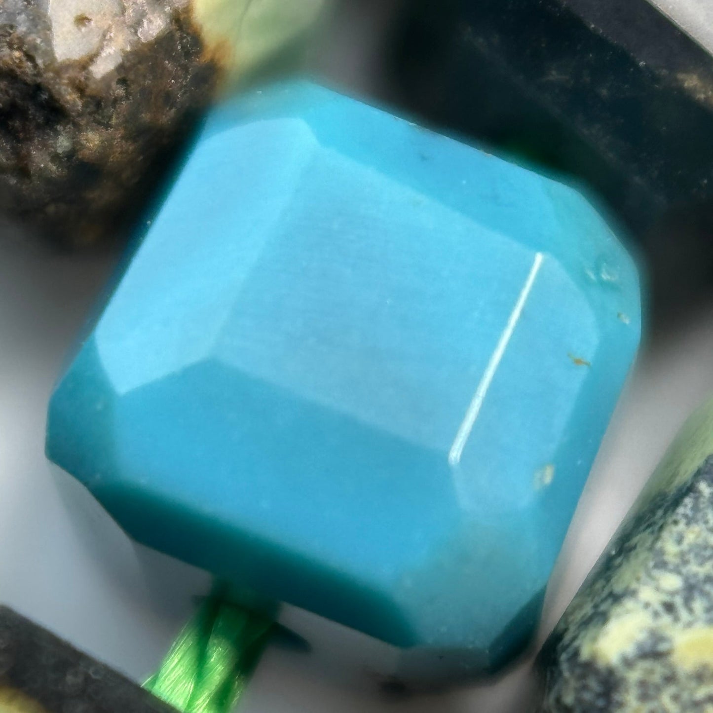 Turquoise Square Beads image 7