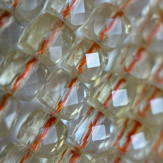 Faceted Citrine Beads - Square Shape