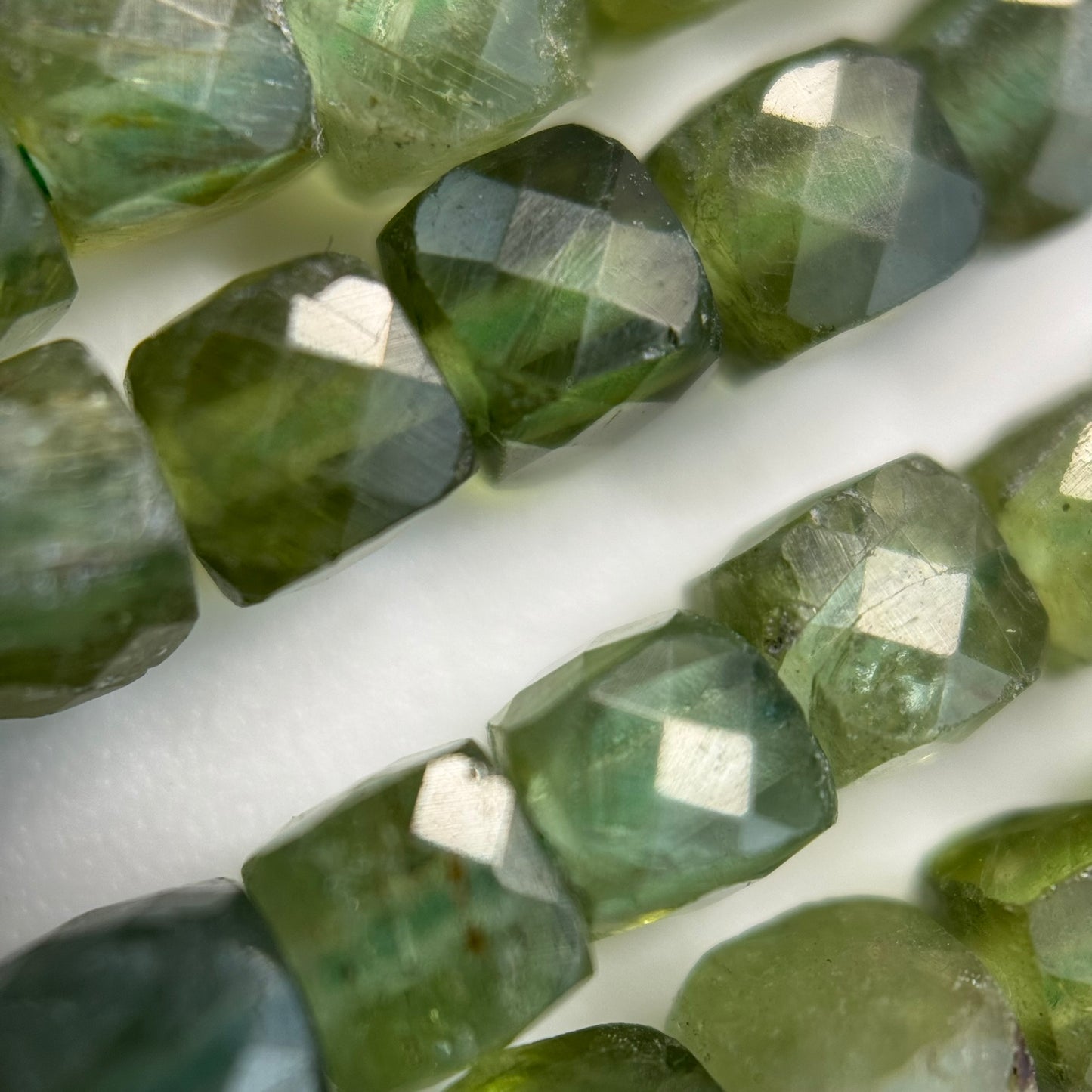 Green Apatite Square Beads image 1