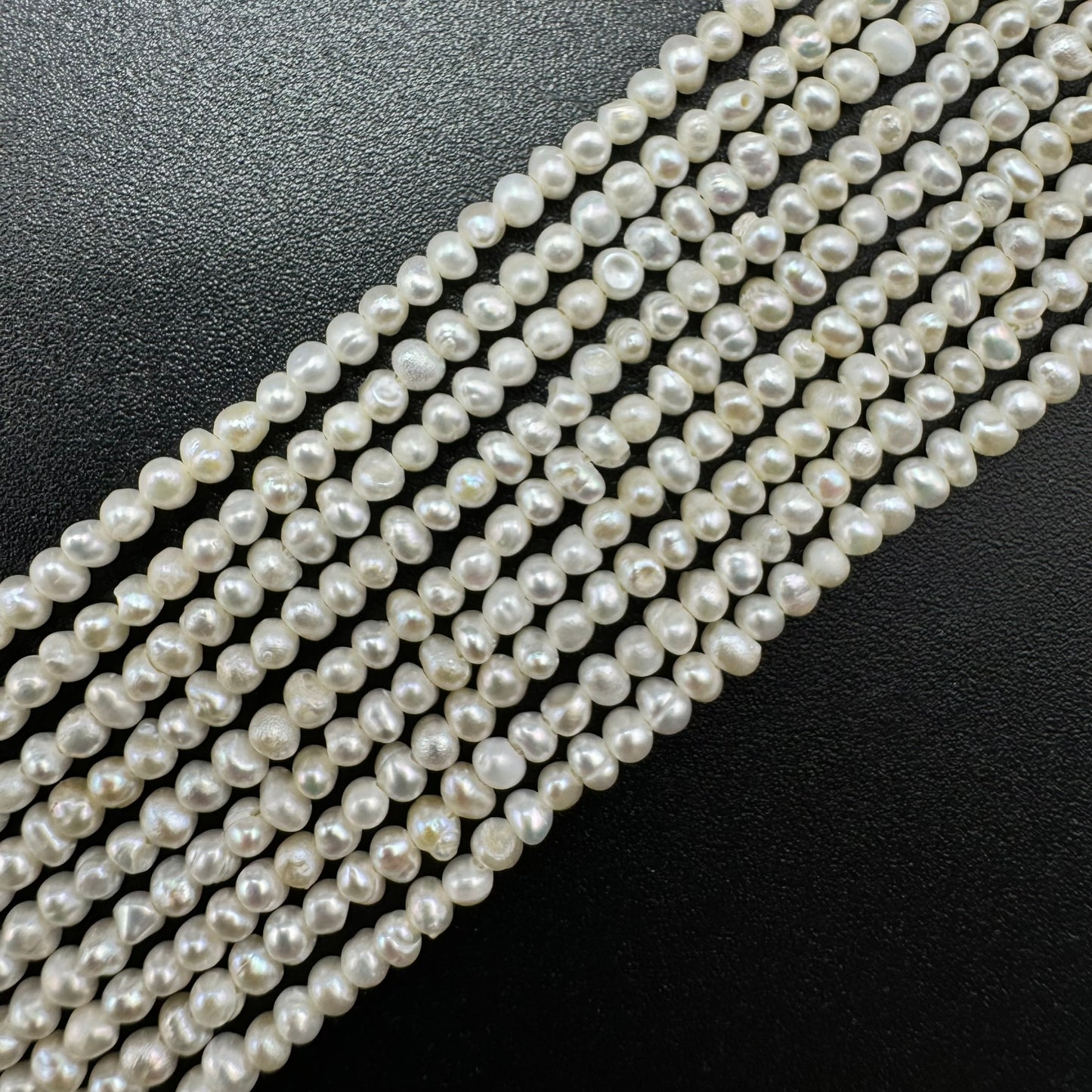 White and Peach Pearl 3.5x2.5mm - Perfect for Jewellery Crafting image 2