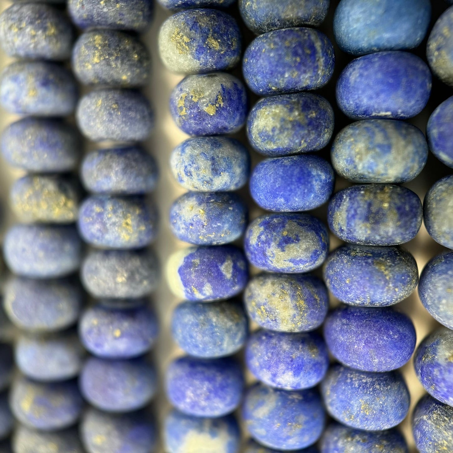 Lapis Lazuli Frosted Rondelle Beads image 5