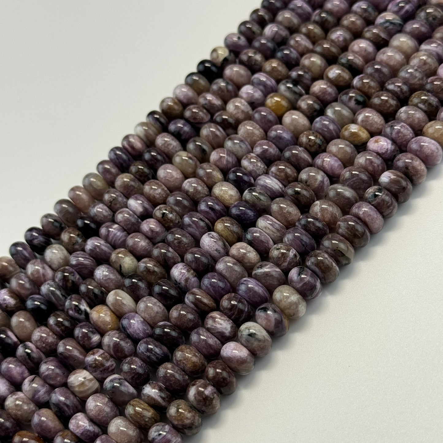 Charoite Rondelle Polished Beads image 5