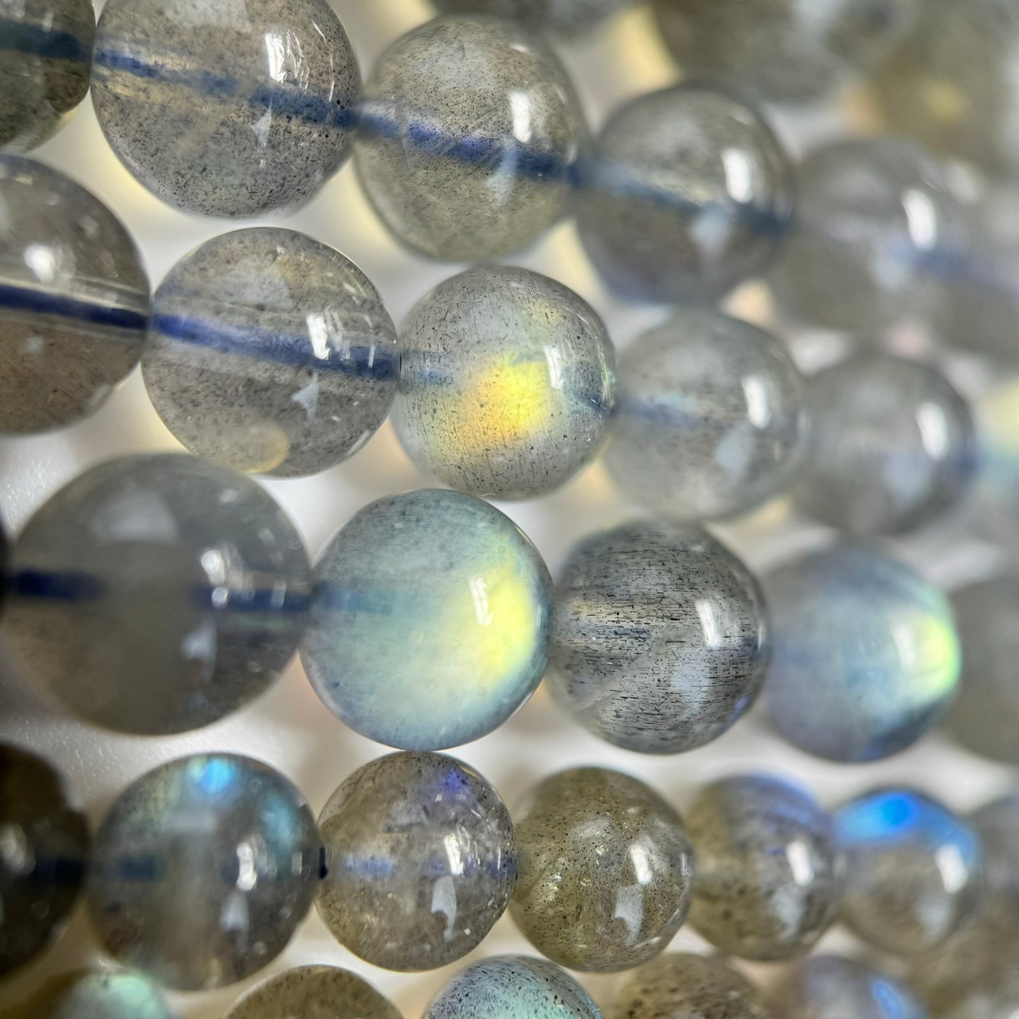 Labradorite AAAA Polished Round Beads - high quality labradorite image 8