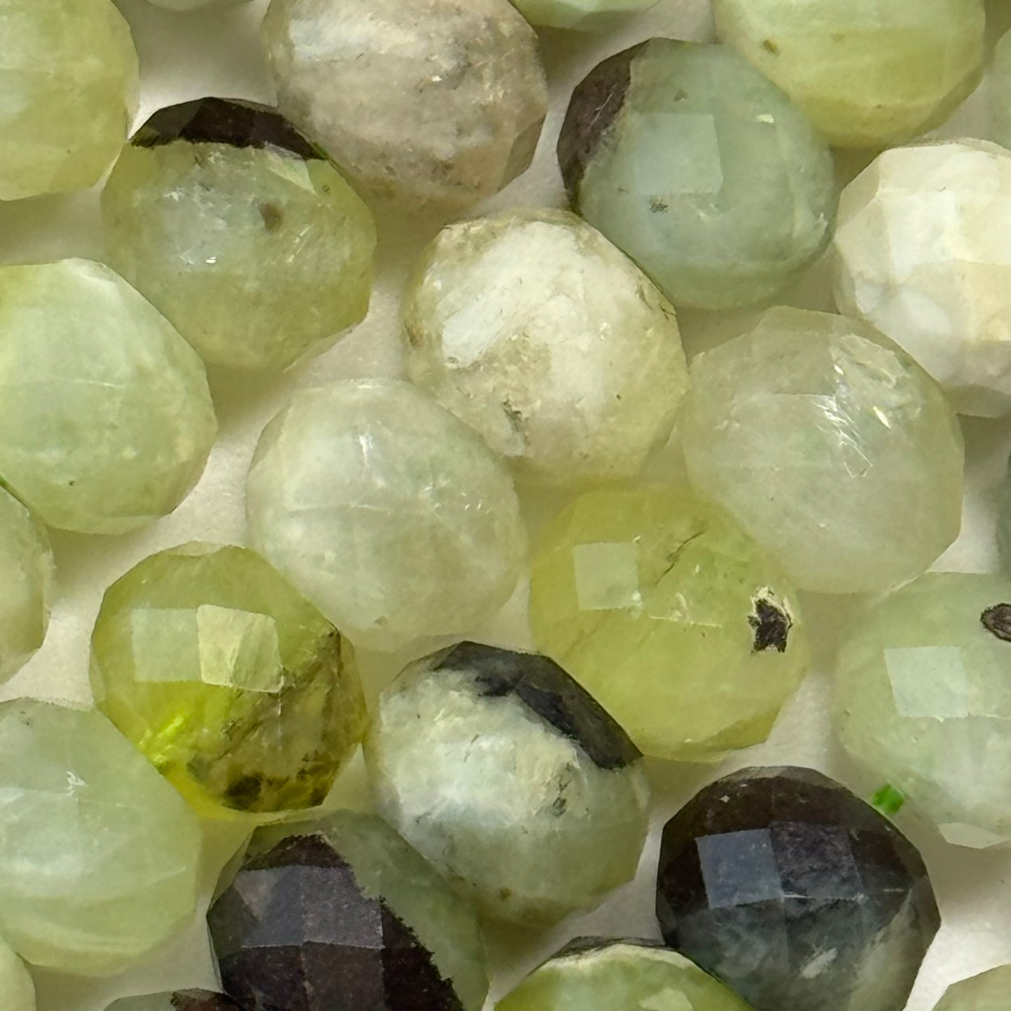 Prehnite Faceted Rondelle Beads (Color B) image 2