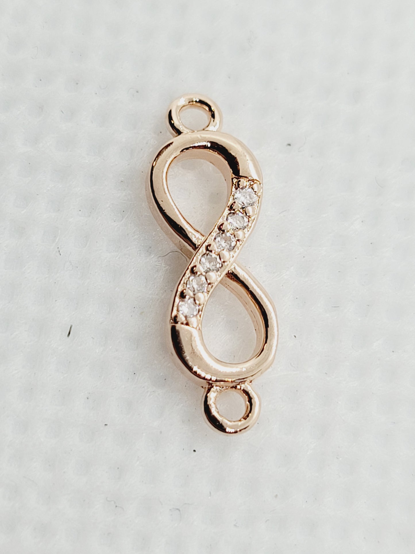 16mm Figure 8 Connector with Cubic Zirconia | 925 Sterling Silver | (3 colours) image 0