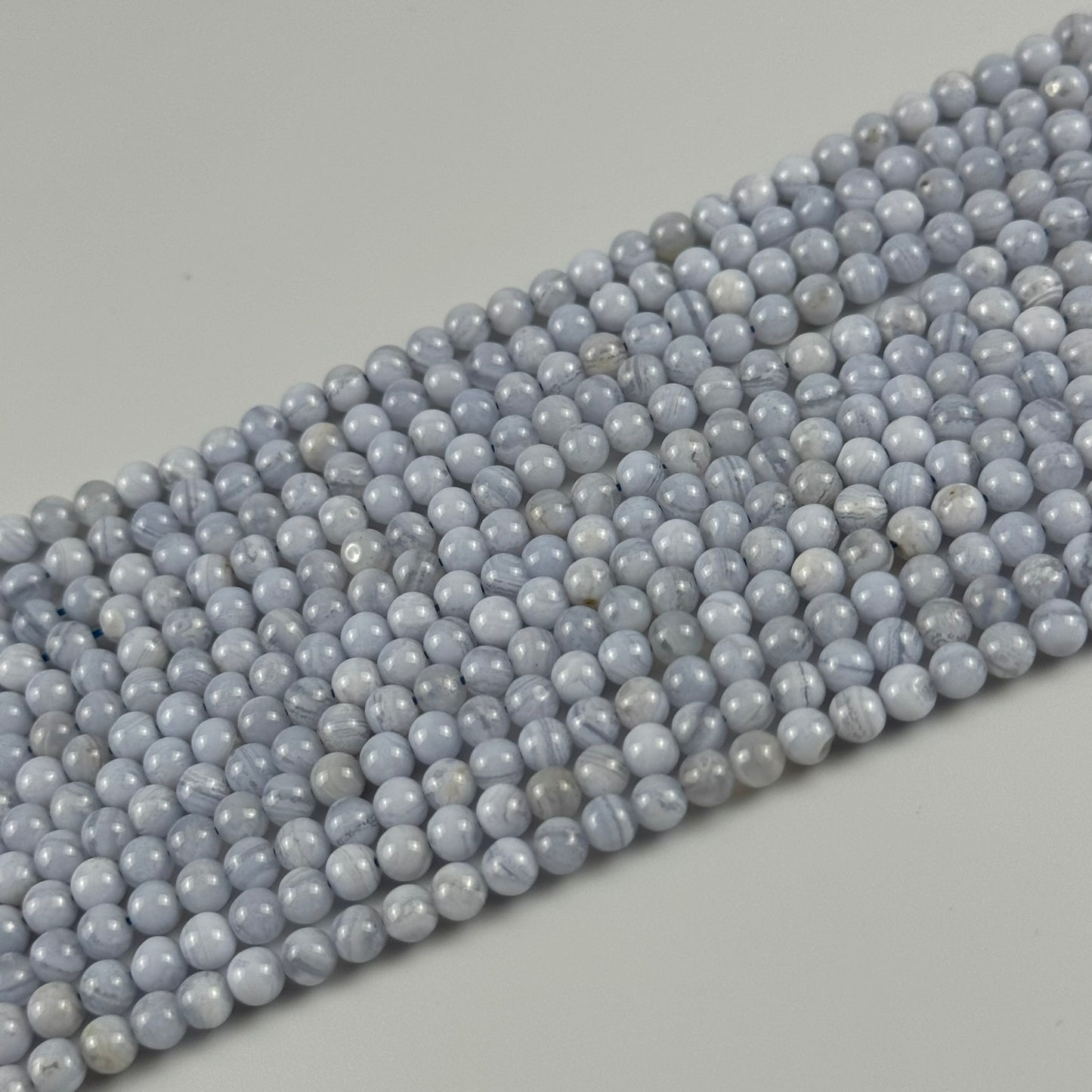 Blue Lace Agate Polished Round Beads image 4