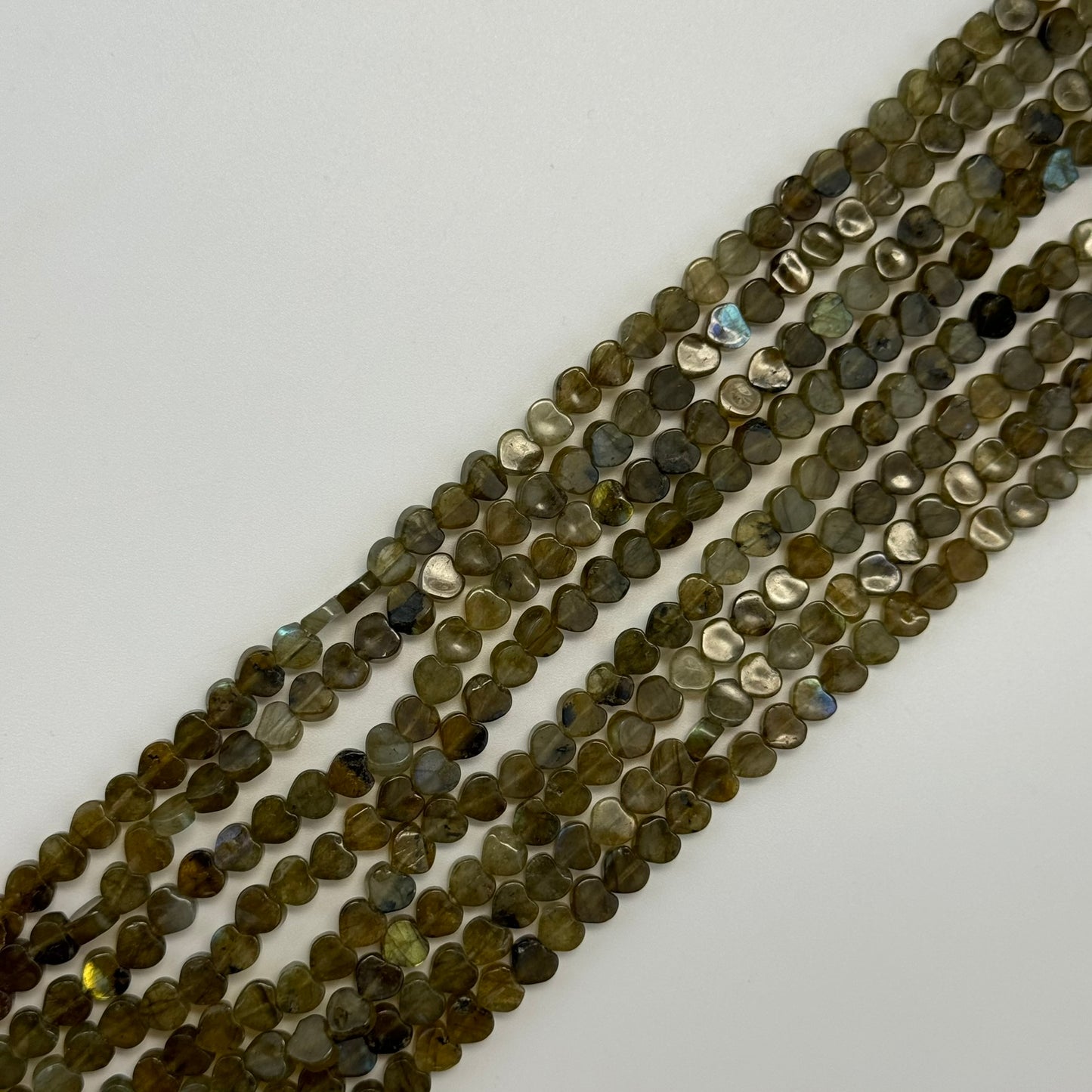 Labradorite Flat Heart Beads image 8