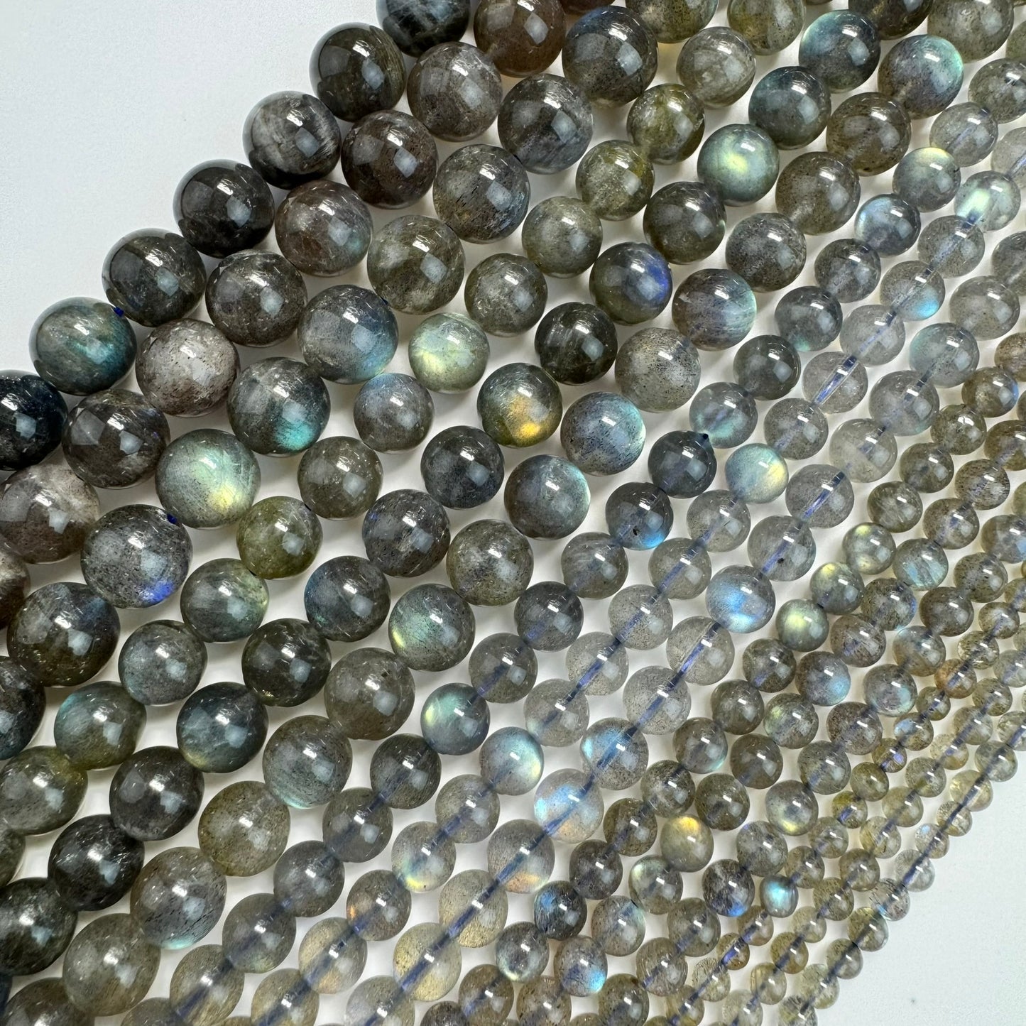 Labradorite AAAA Polished Round Beads - high quality labradorite image 4