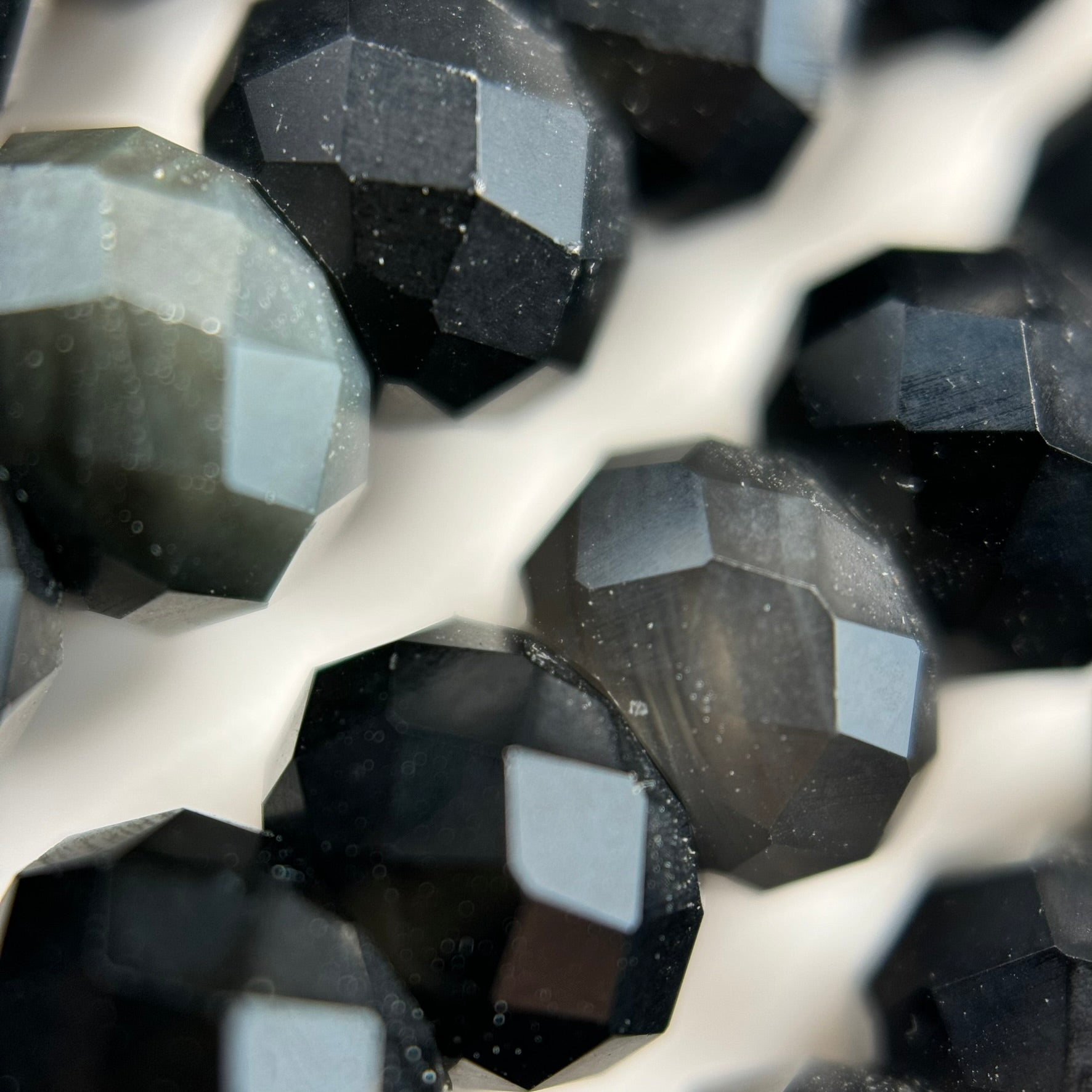 Obsidian Faceted Rondelle Beads image 5