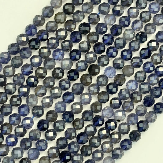 Iolite Faceted Round Beads