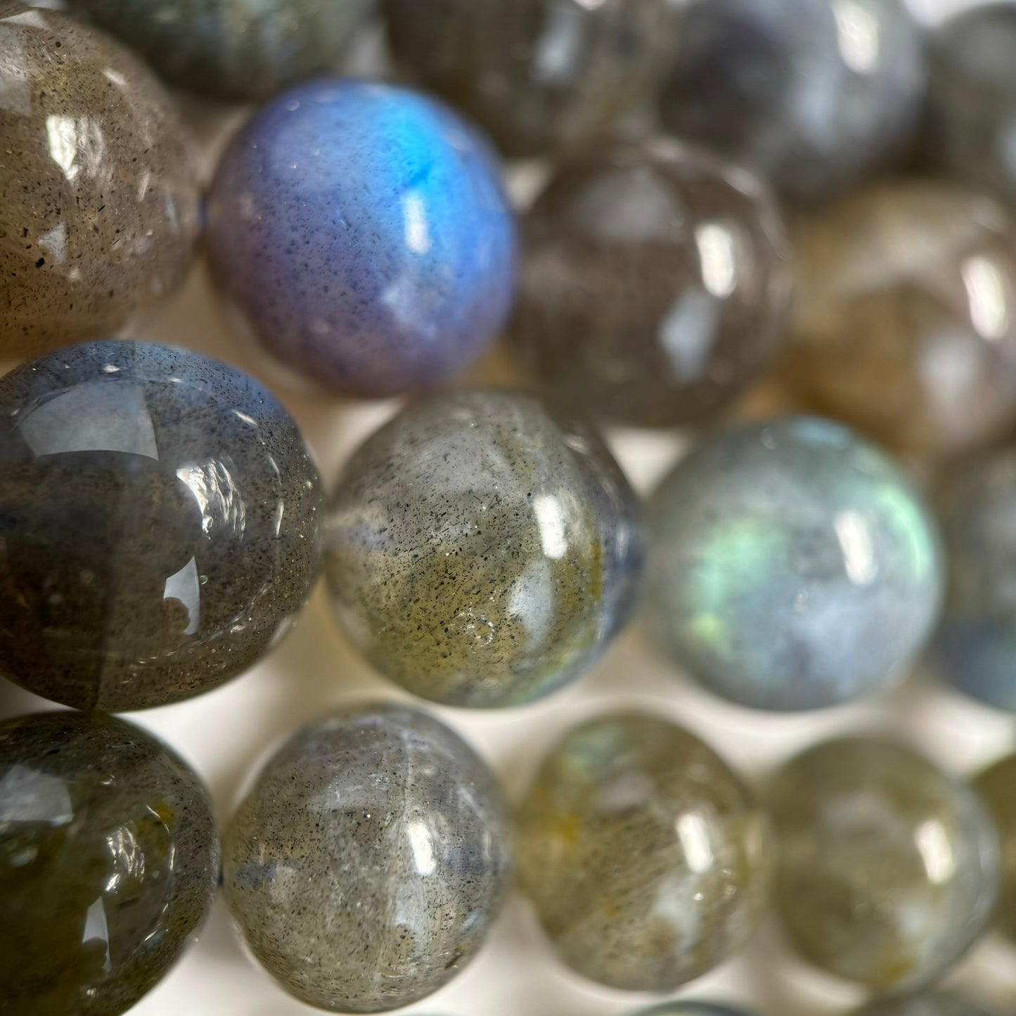 Labradorite AAAA Polished Round Beads - high quality labradorite image 7