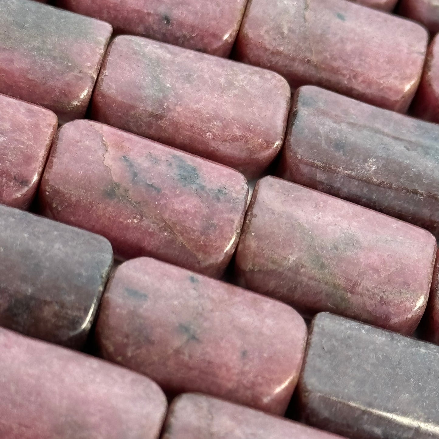 Rhodonite Flat Rectangular Beads image 8