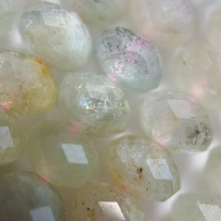 Aquamarine Morganite Faceted Rondelle Beads