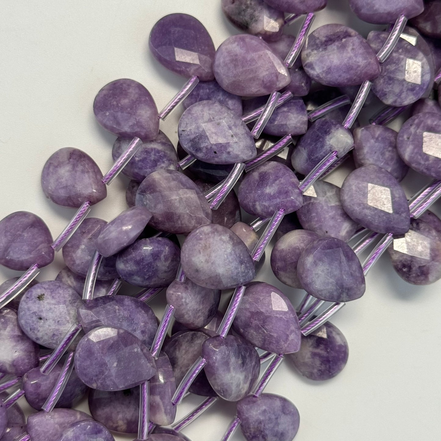 Lepidolite Faceted Pear Shape Beads image 4