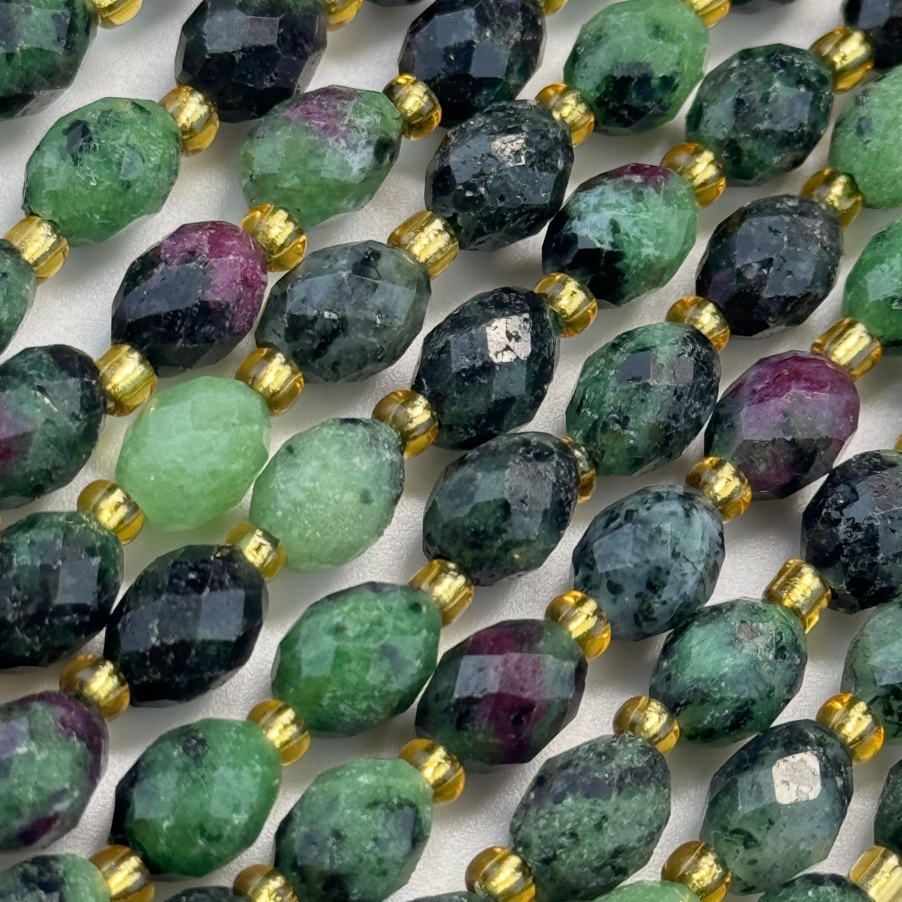 Ruby Zoisite Faceted Barrel 8 Beads image 6
