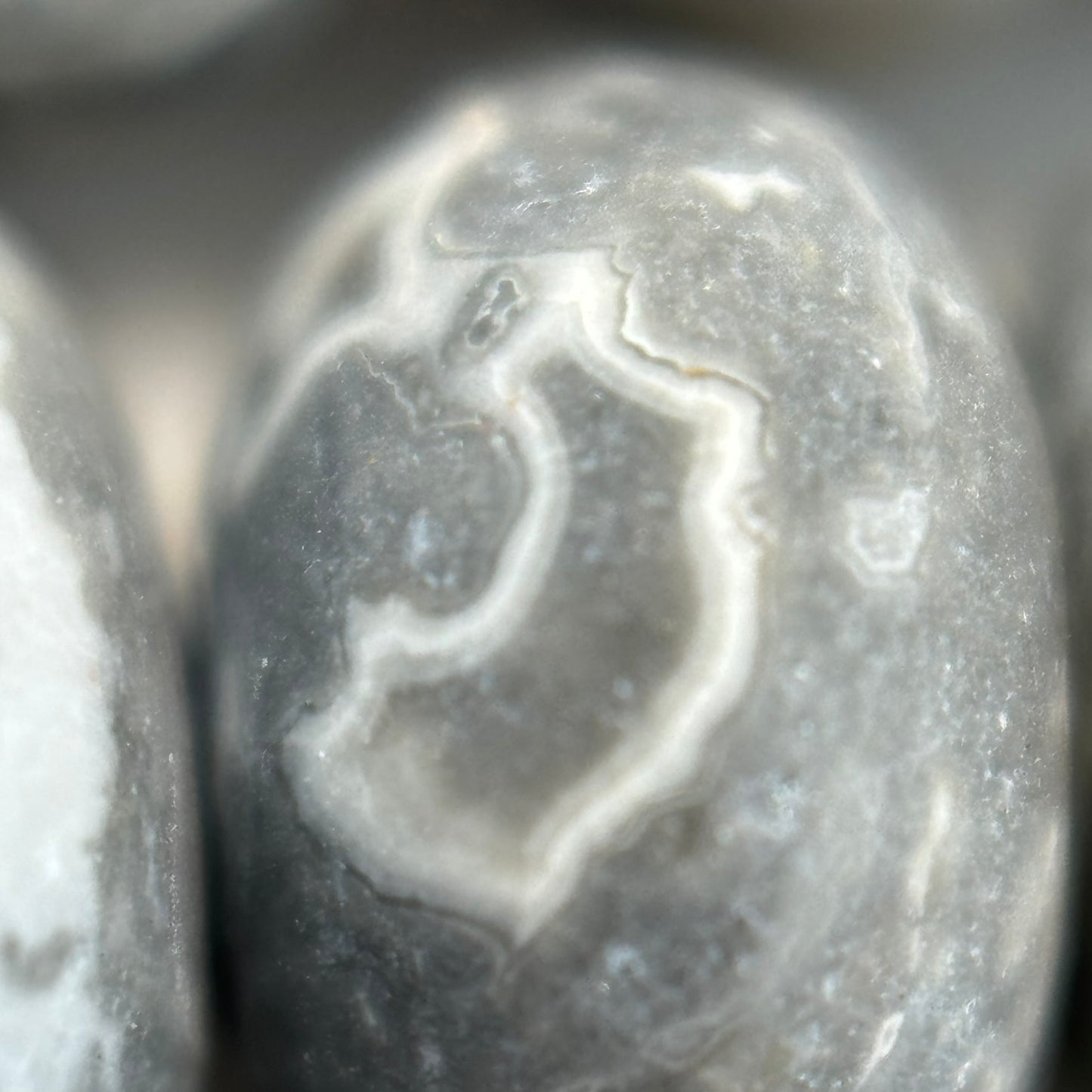 Grey Crazy Lace Agate Frosted Rondelle Bead image 4