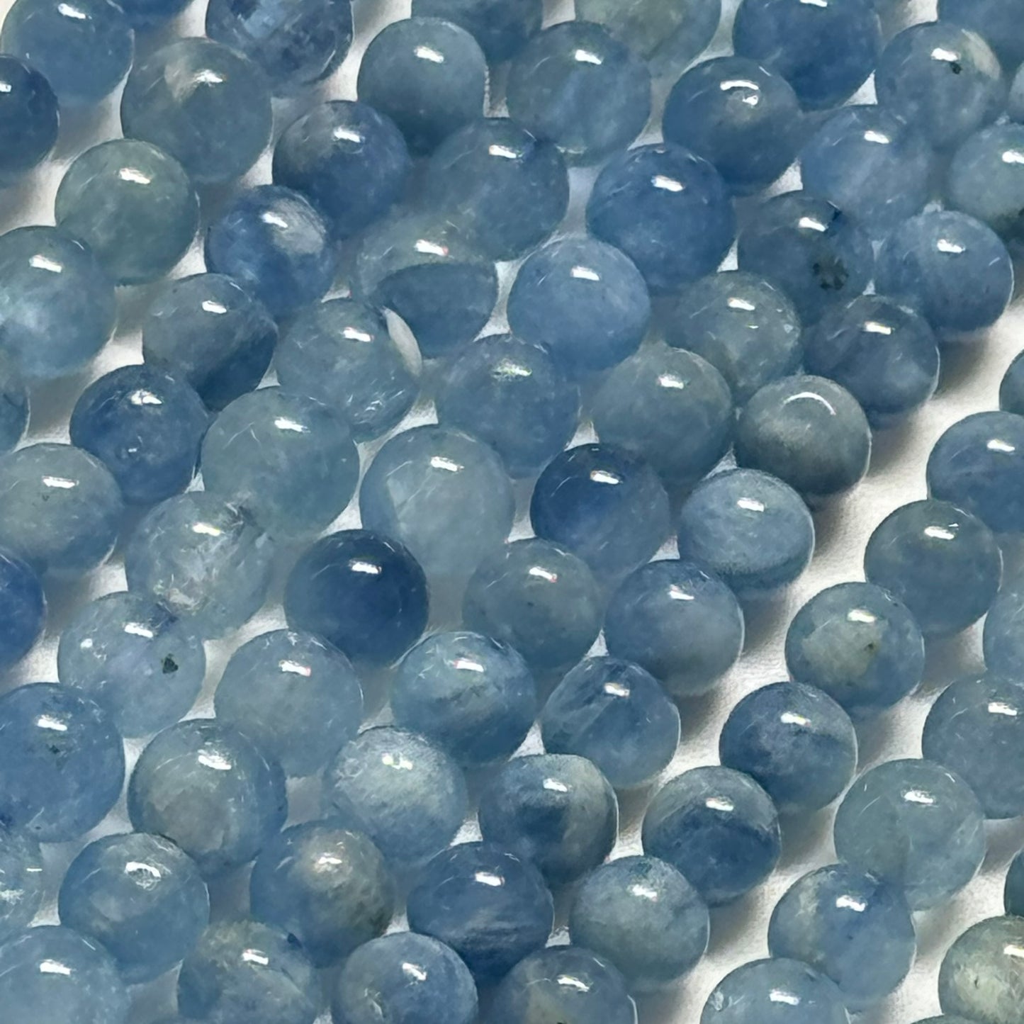 Aquamarine Polished Round Gemstone Beads - A Quality image 5